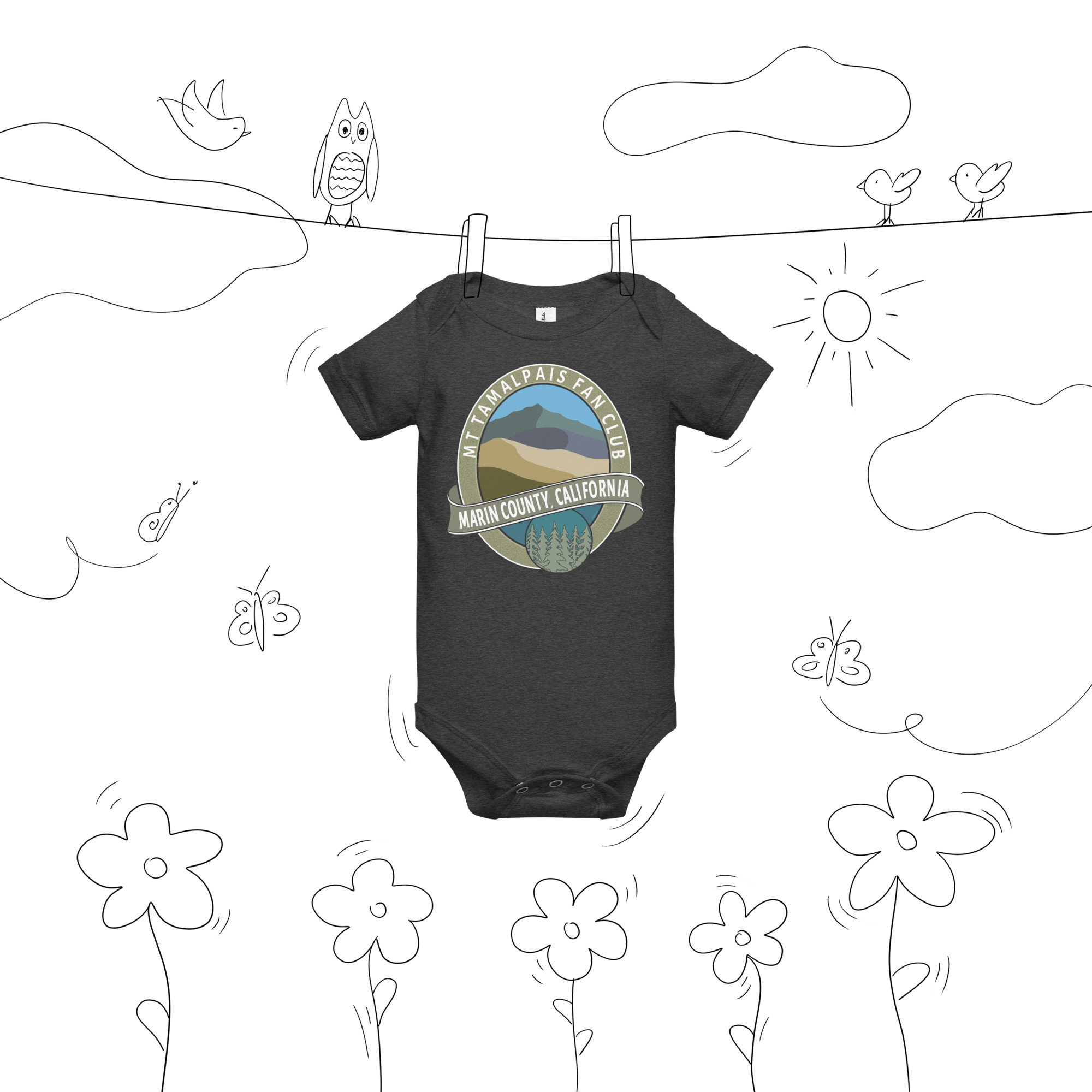 Mt Tamalpais Fan Club Short Sleeve Baby Body Suit - Image 3