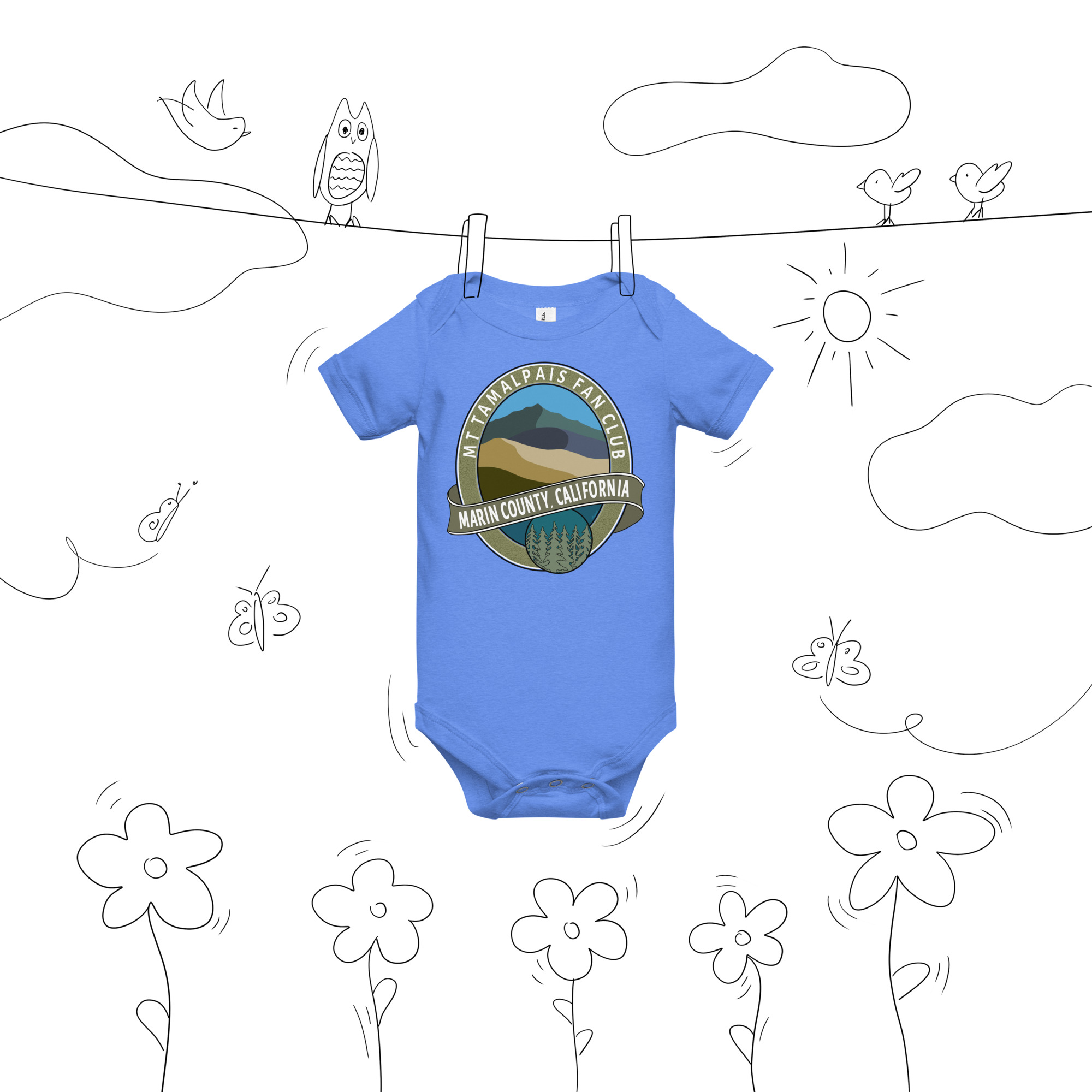 Mt Tamalpais Fan Club Short Sleeve Baby Body Suit - Image 4