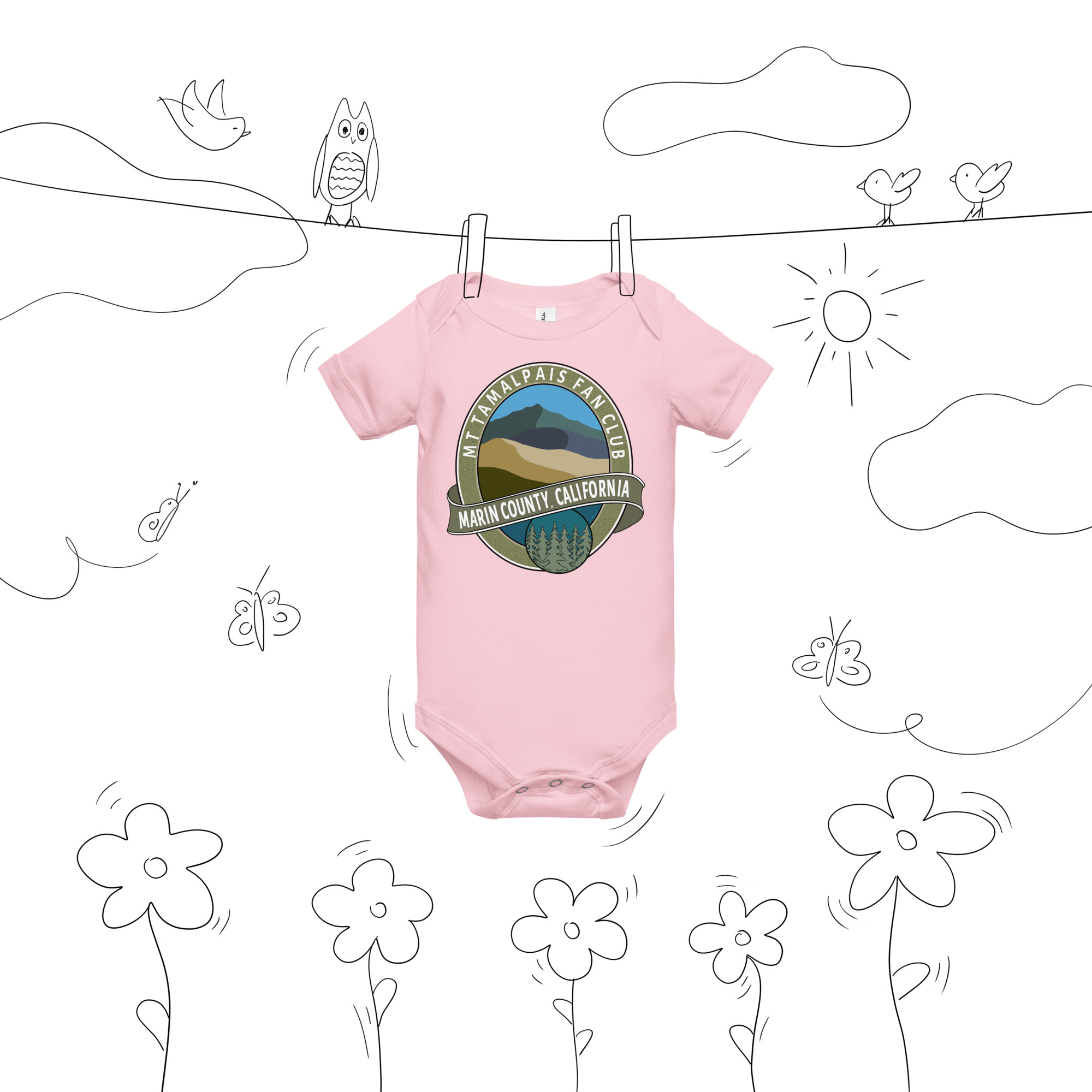 Mt Tamalpais Fan Club Short Sleeve Baby Body Suit - Image 6