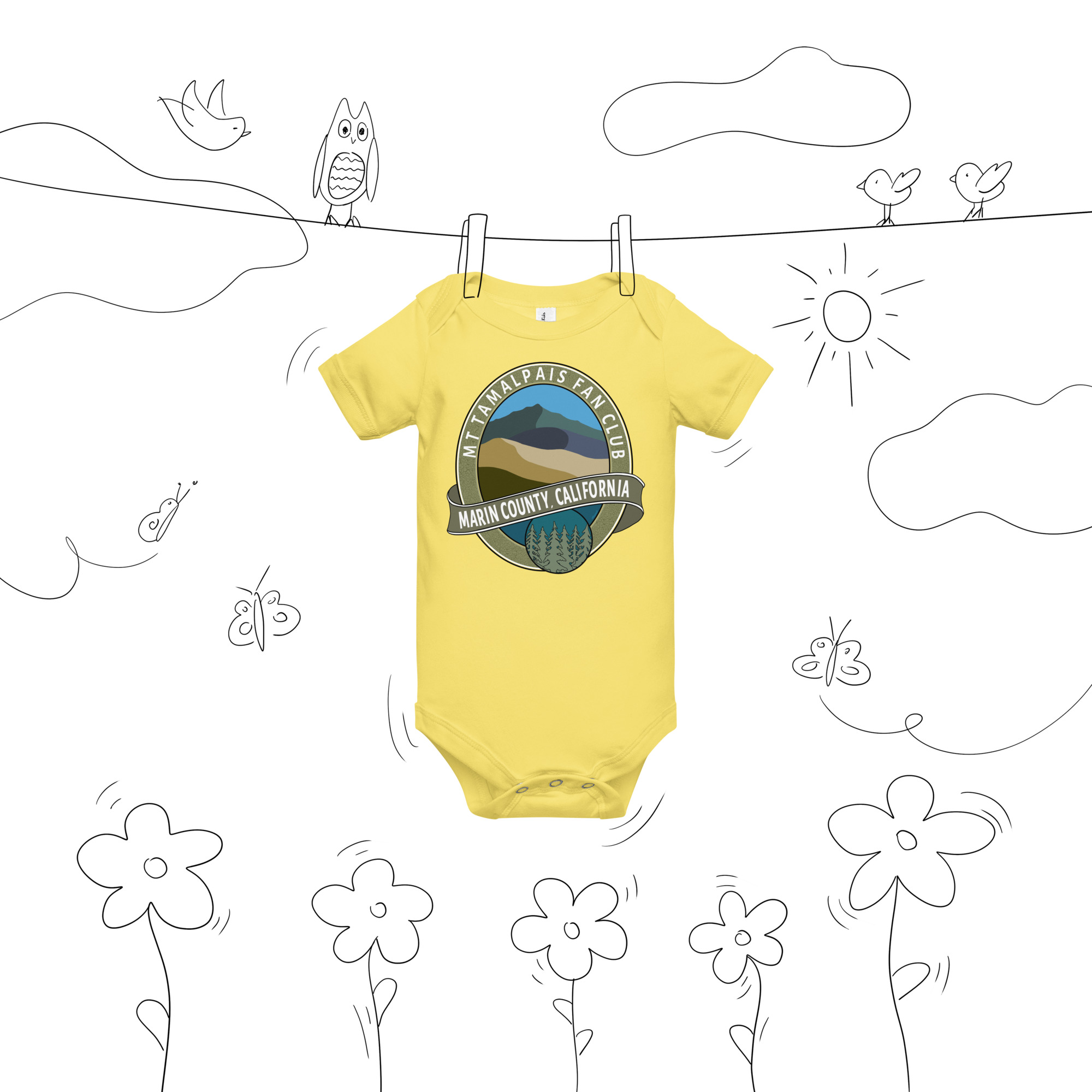 Mt Tamalpais Fan Club Short Sleeve Baby Body Suit