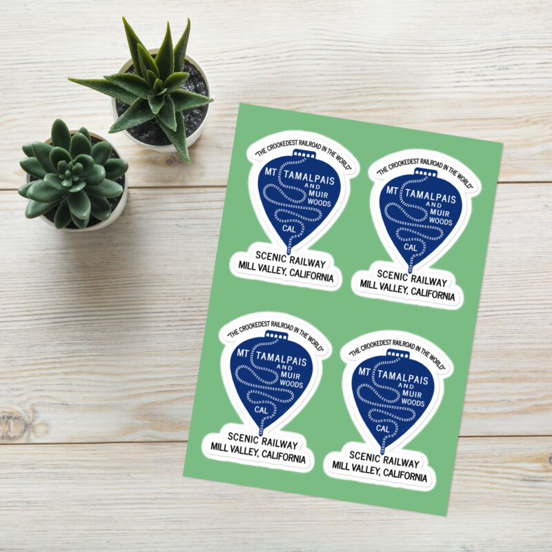 Sticker sheet 1911 Crookedest Railroad Mt Tamalpais Muir Woods CA