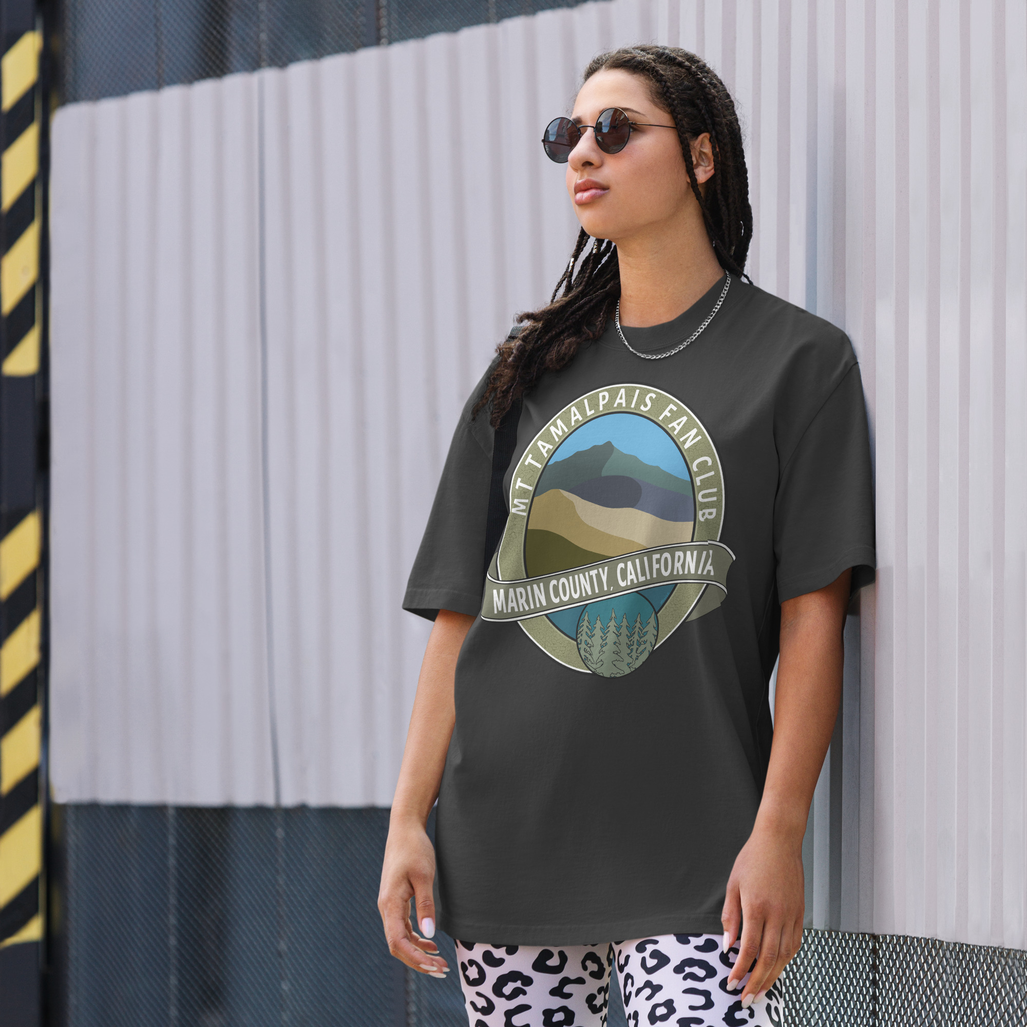 Unisex Oversized faded t-shirt Mt Tamalpais Fan Club Marin County California Design - Image 2