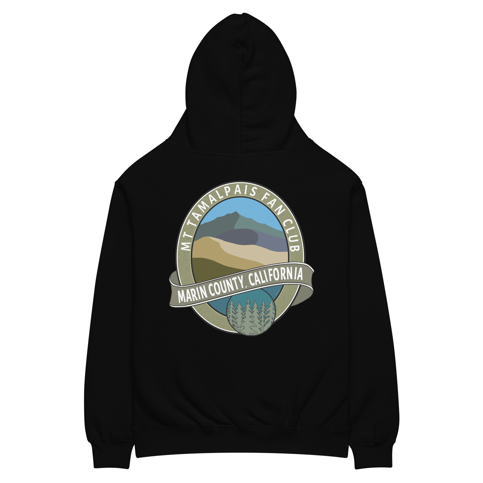 Unisex oversized hoodie Mt Tamalpais Fan Club Marin County CA Graphic Design Back - Image 2