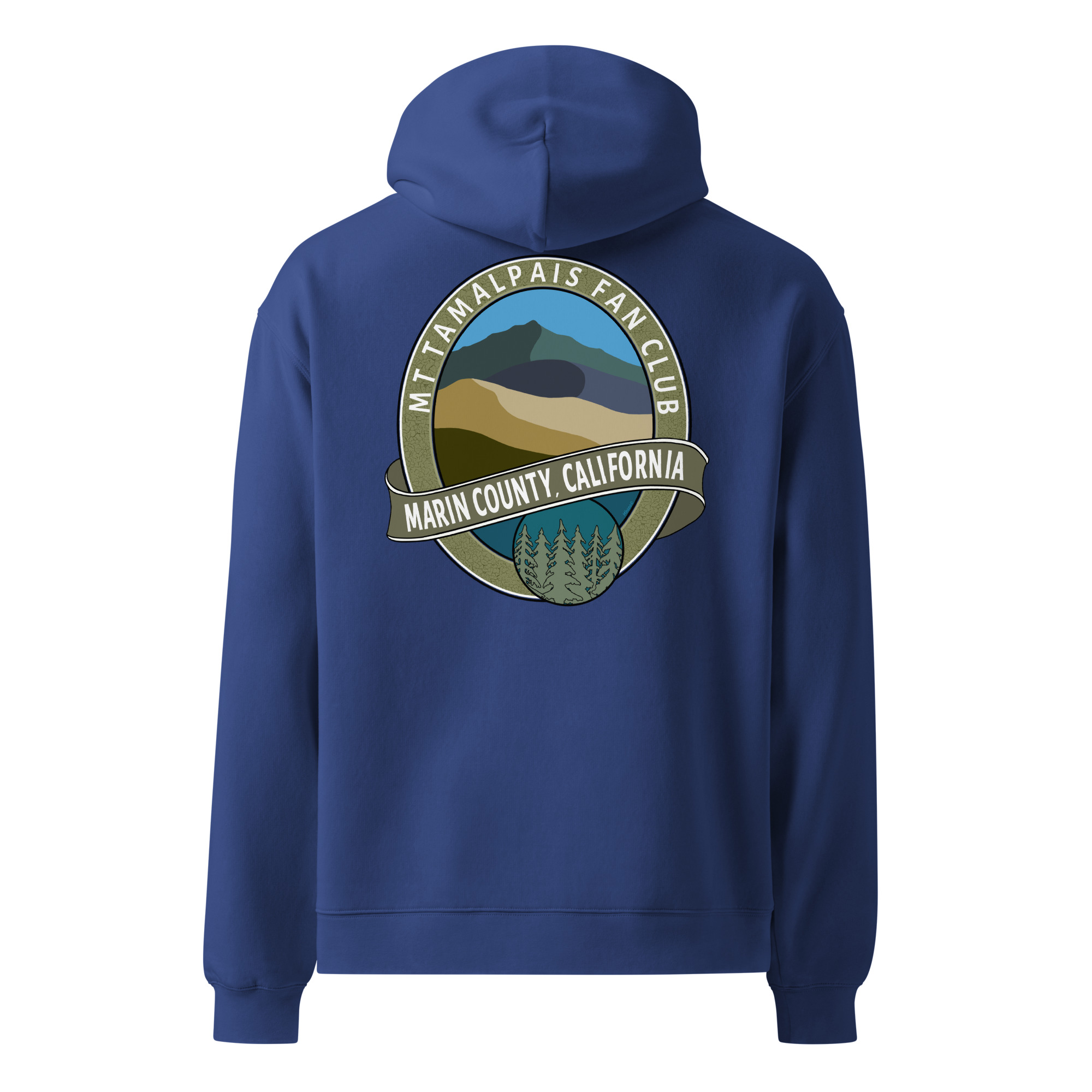 Unisex oversized hoodie Mt Tamalpais Fan Club Marin County CA Graphic Design Back - Image 11