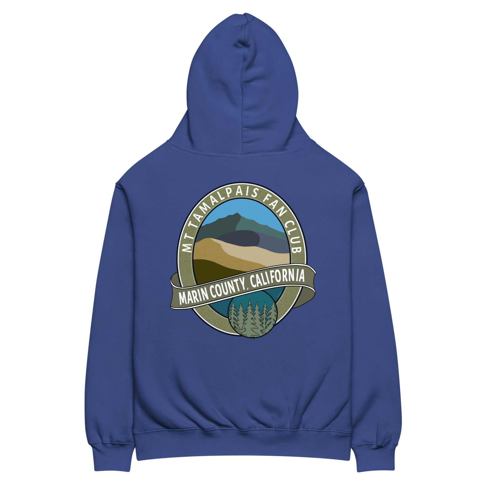 Unisex oversized hoodie Mt Tamalpais Fan Club Marin County CA Graphic Design Back - Image 12