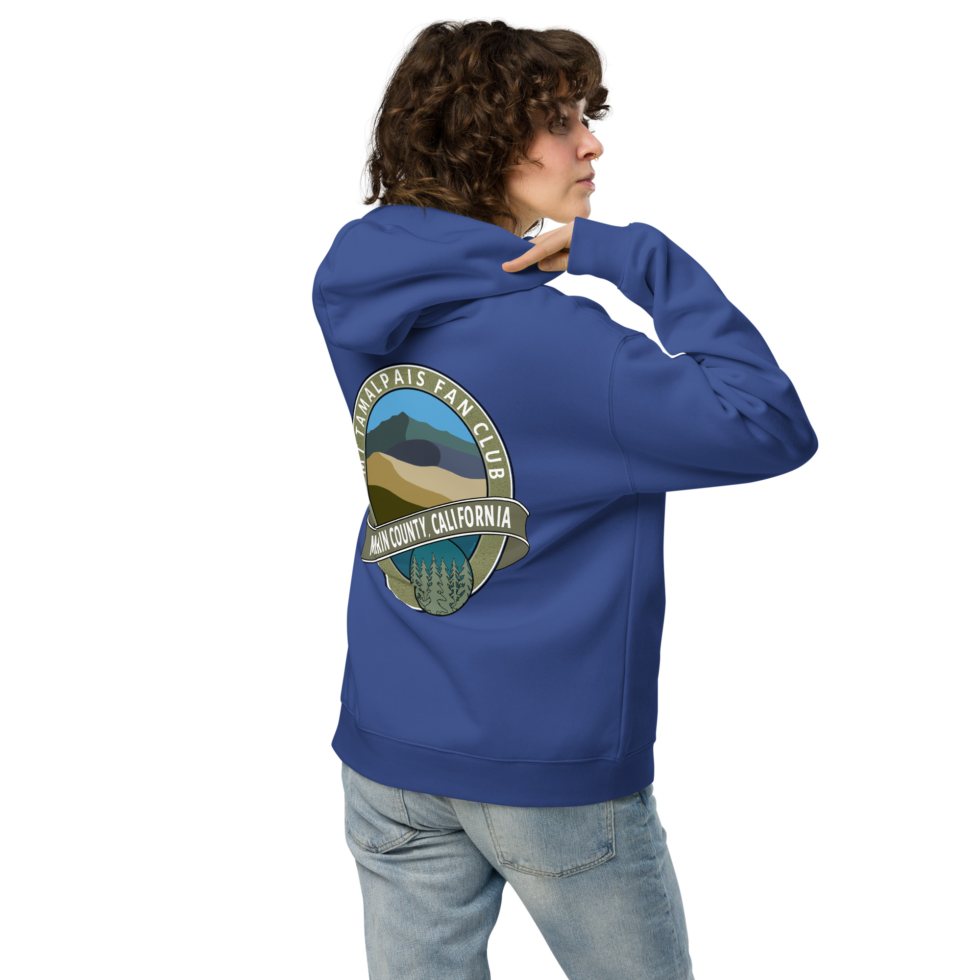 Unisex oversized hoodie Mt Tamalpais Fan Club Marin County CA Graphic Design Back - Image 13