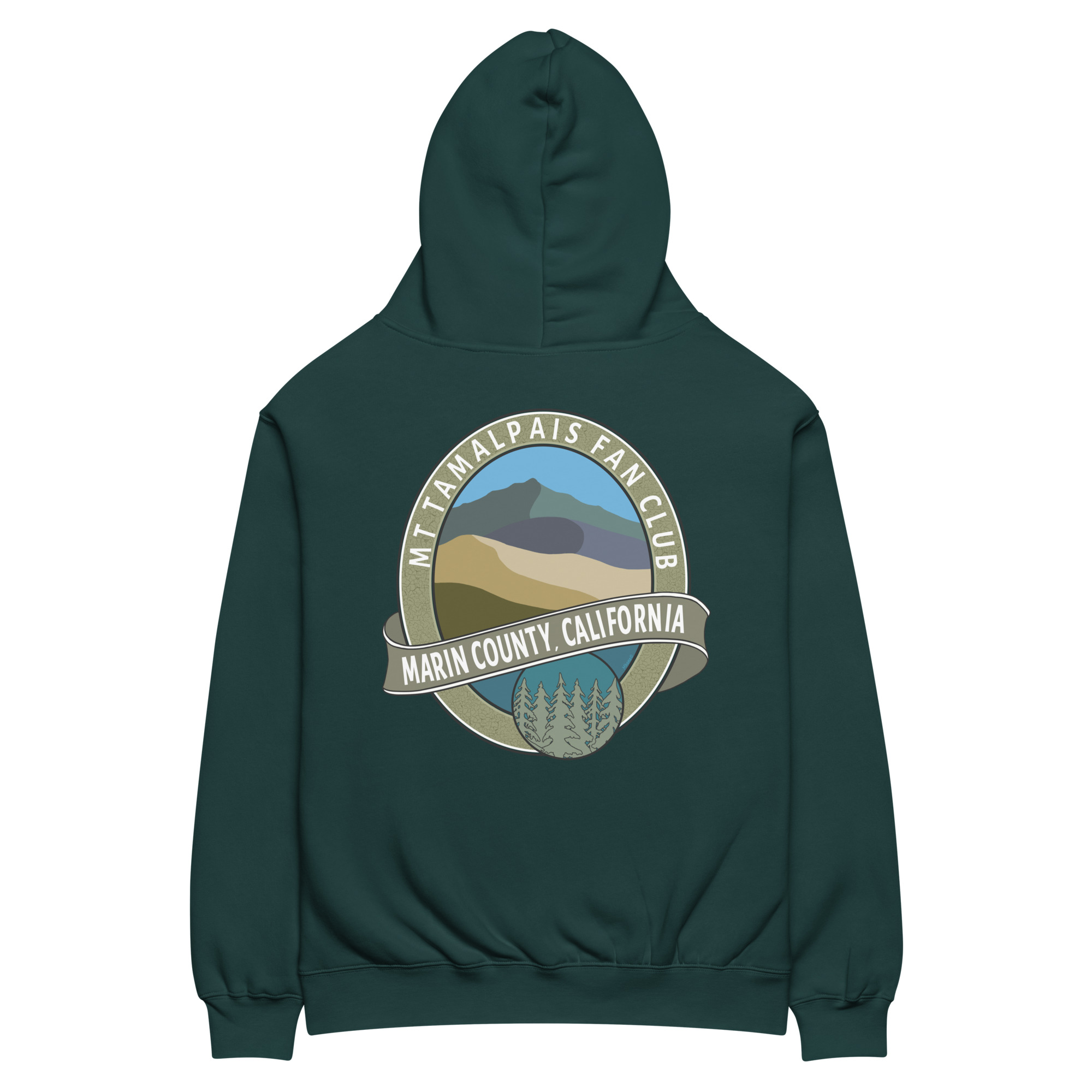 Unisex oversized hoodie Mt Tamalpais Fan Club Marin County CA Graphic Design Back - Image 7