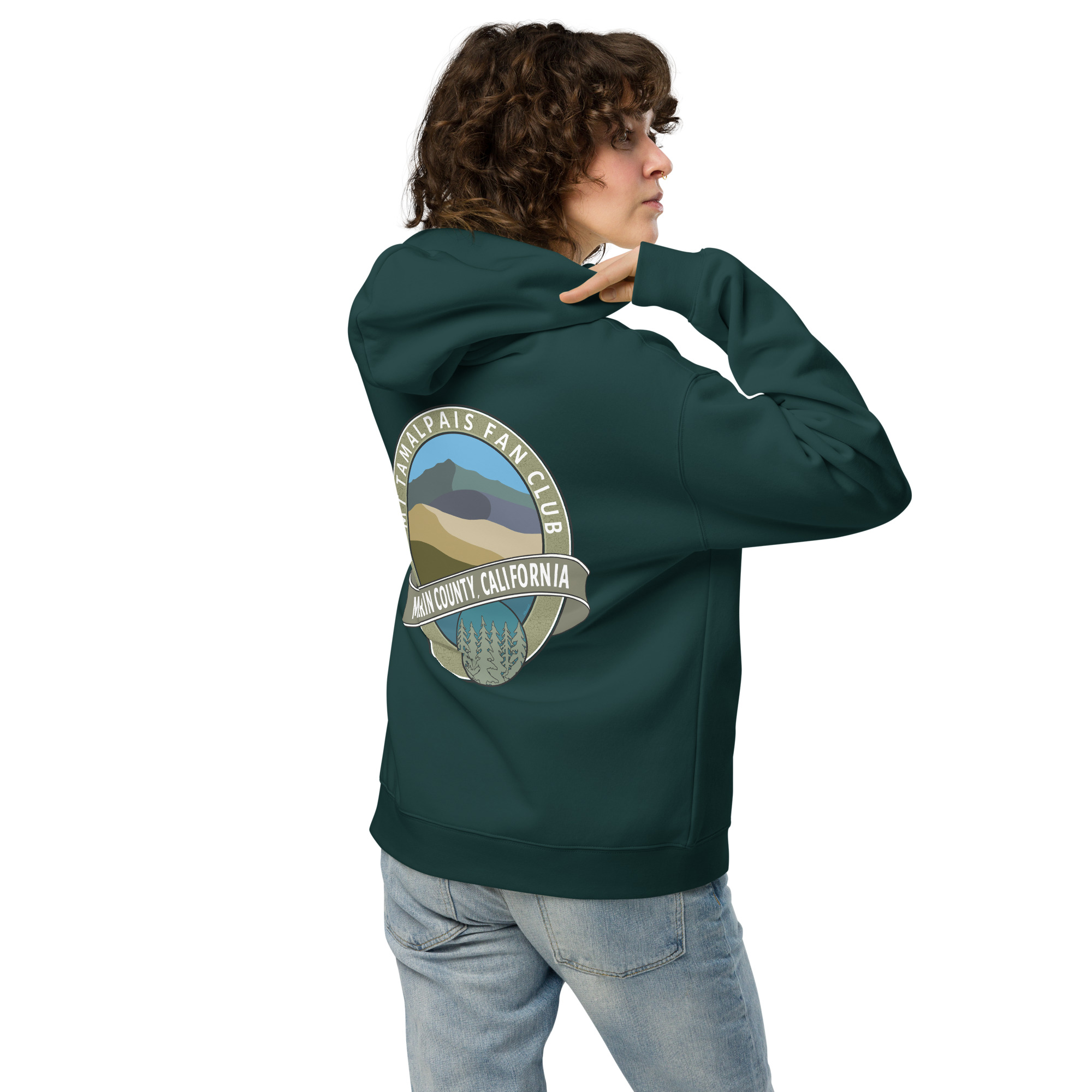 Unisex oversized hoodie Mt Tamalpais Fan Club Marin County CA Graphic Design Back - Image 8
