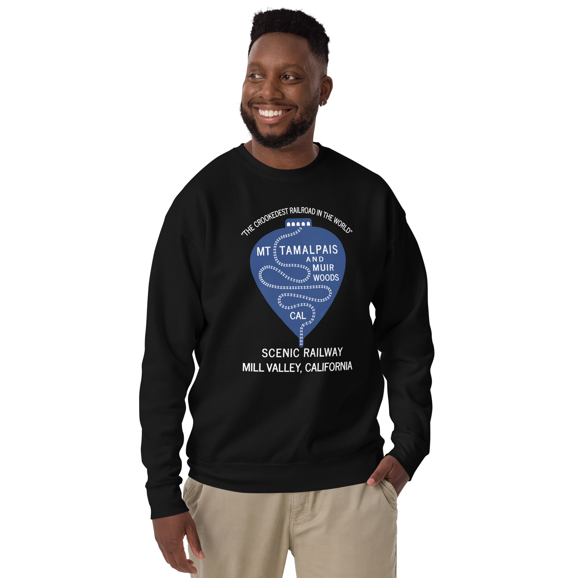 Unisex Premium Sweatshirt 1911 Crookedest Railroad Mt Tamalpais and Muir Woods CA - Image 2