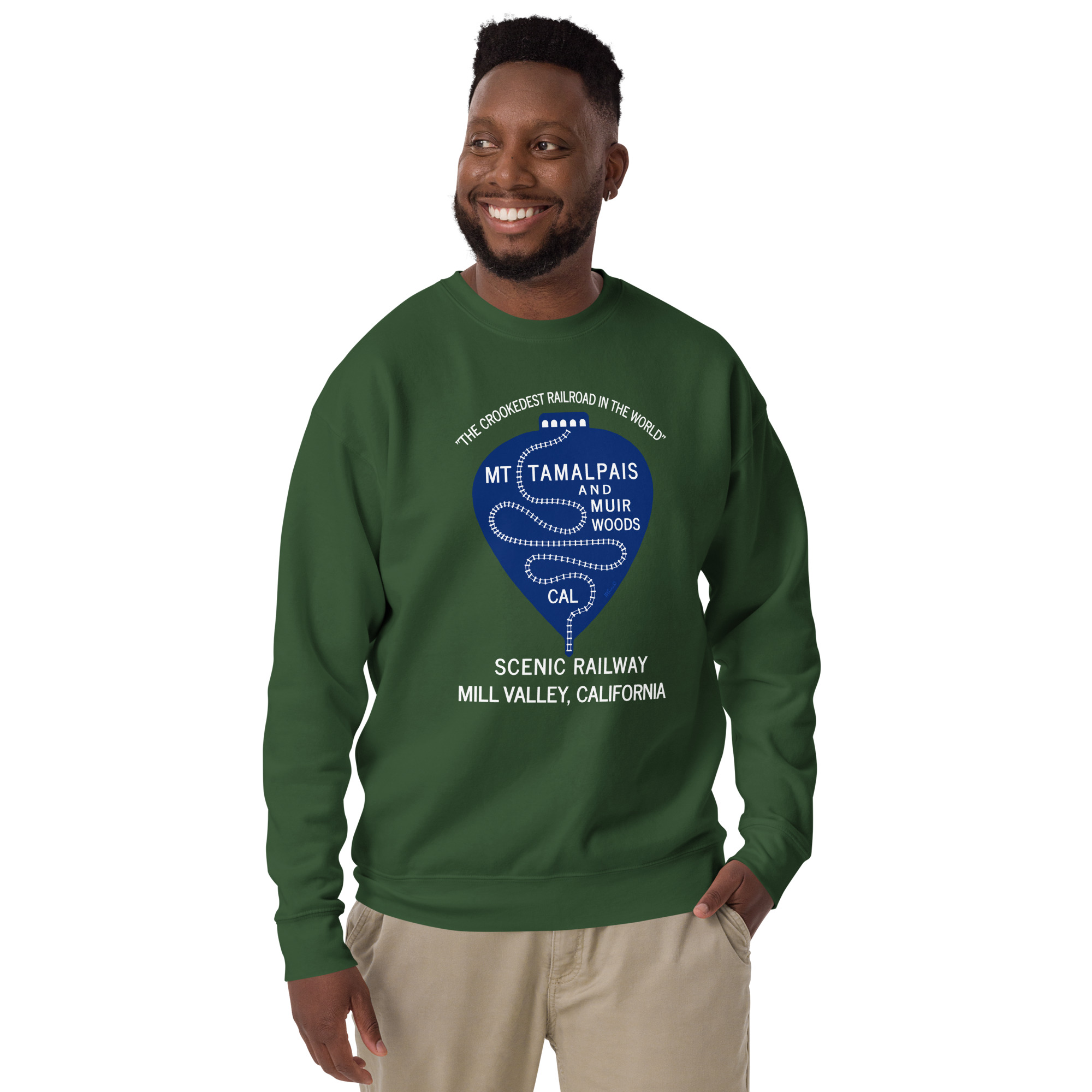 Unisex Premium Sweatshirt 1911 Crookedest Railroad Mt Tamalpais and Muir Woods CA - Image 4