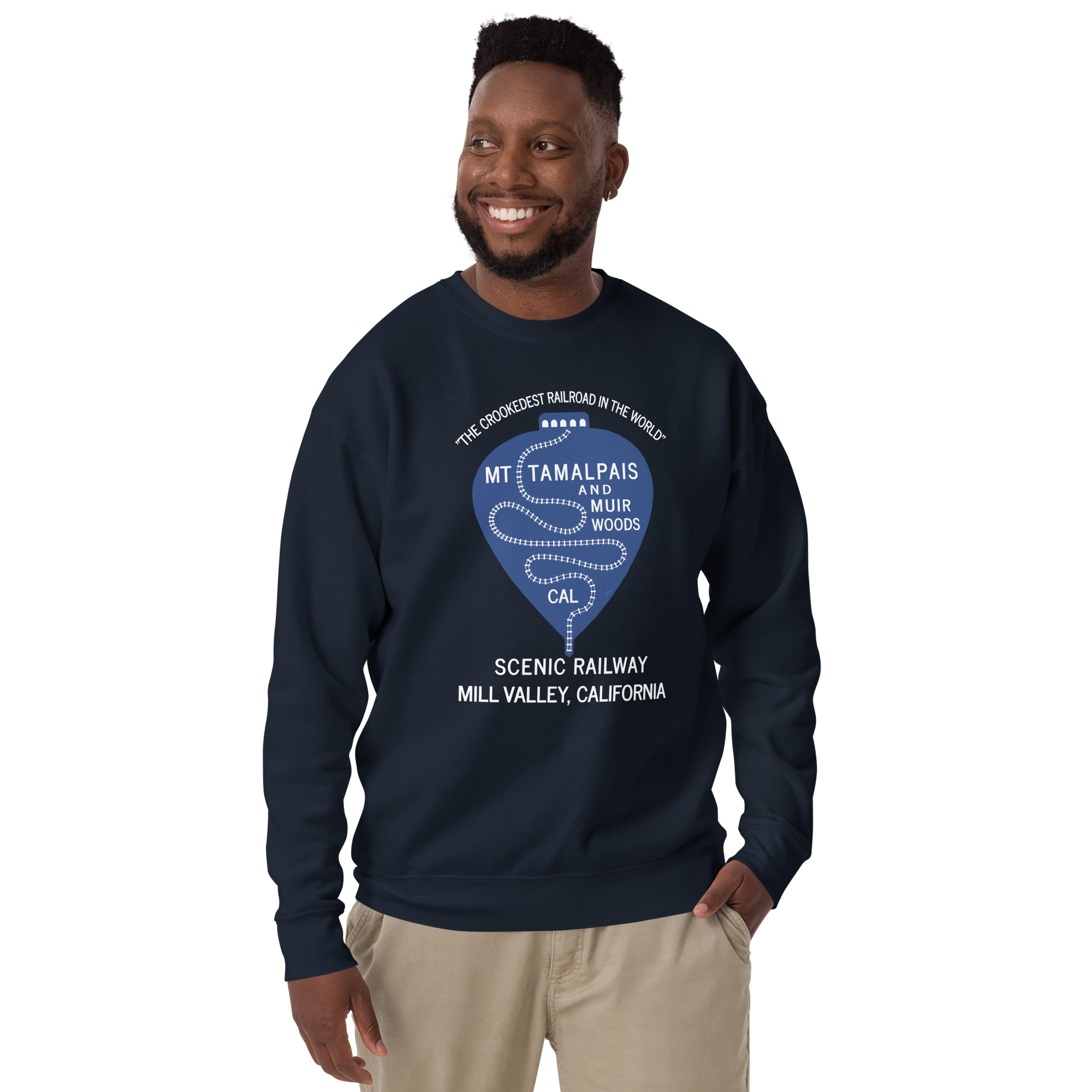 Unisex Premium Sweatshirt 1911 Crookedest Railroad Mt Tamalpais and Muir Woods CA - Image 3