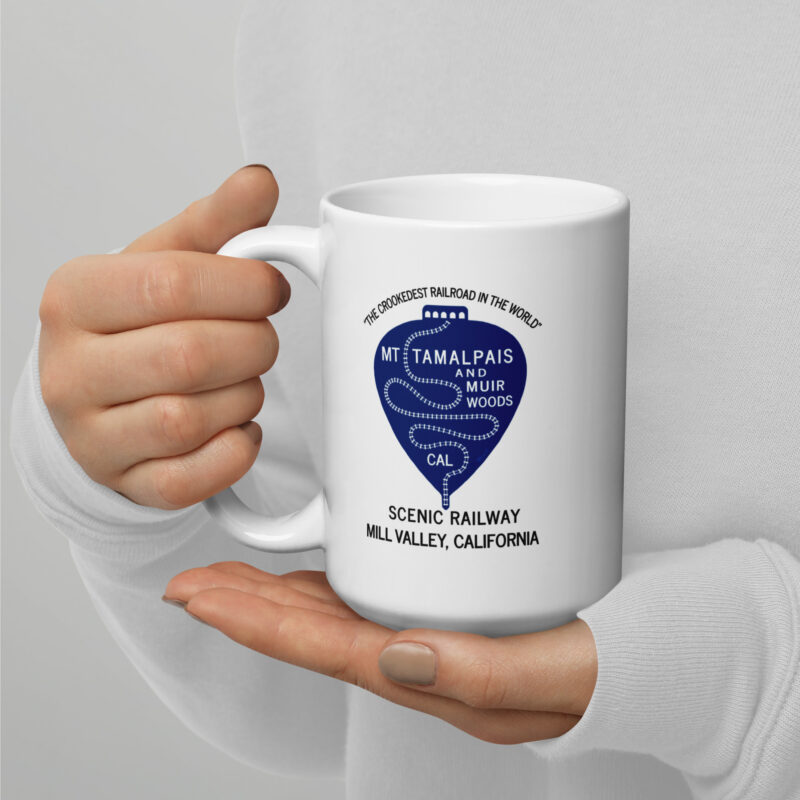 White glossy mug 1911 Crookedest Railroad Mt Tamalpais and Muir Woods CA