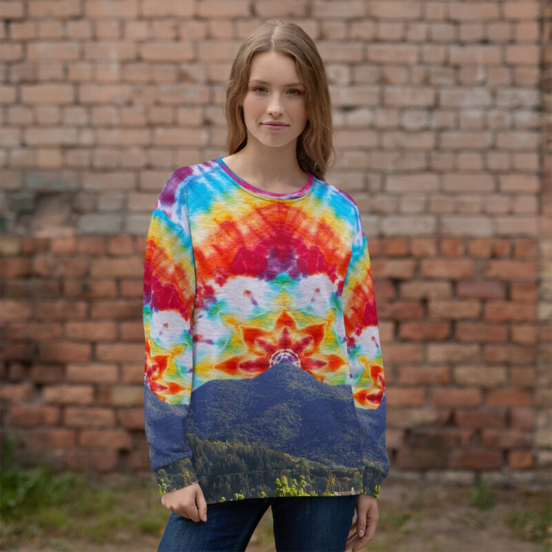 Tie-Dye Mt Tamalpais Sky Unisex Sweatshirt 1