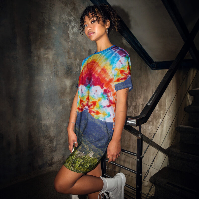 T-shirt dress Tie-Dye Mt Tamalpais Sky