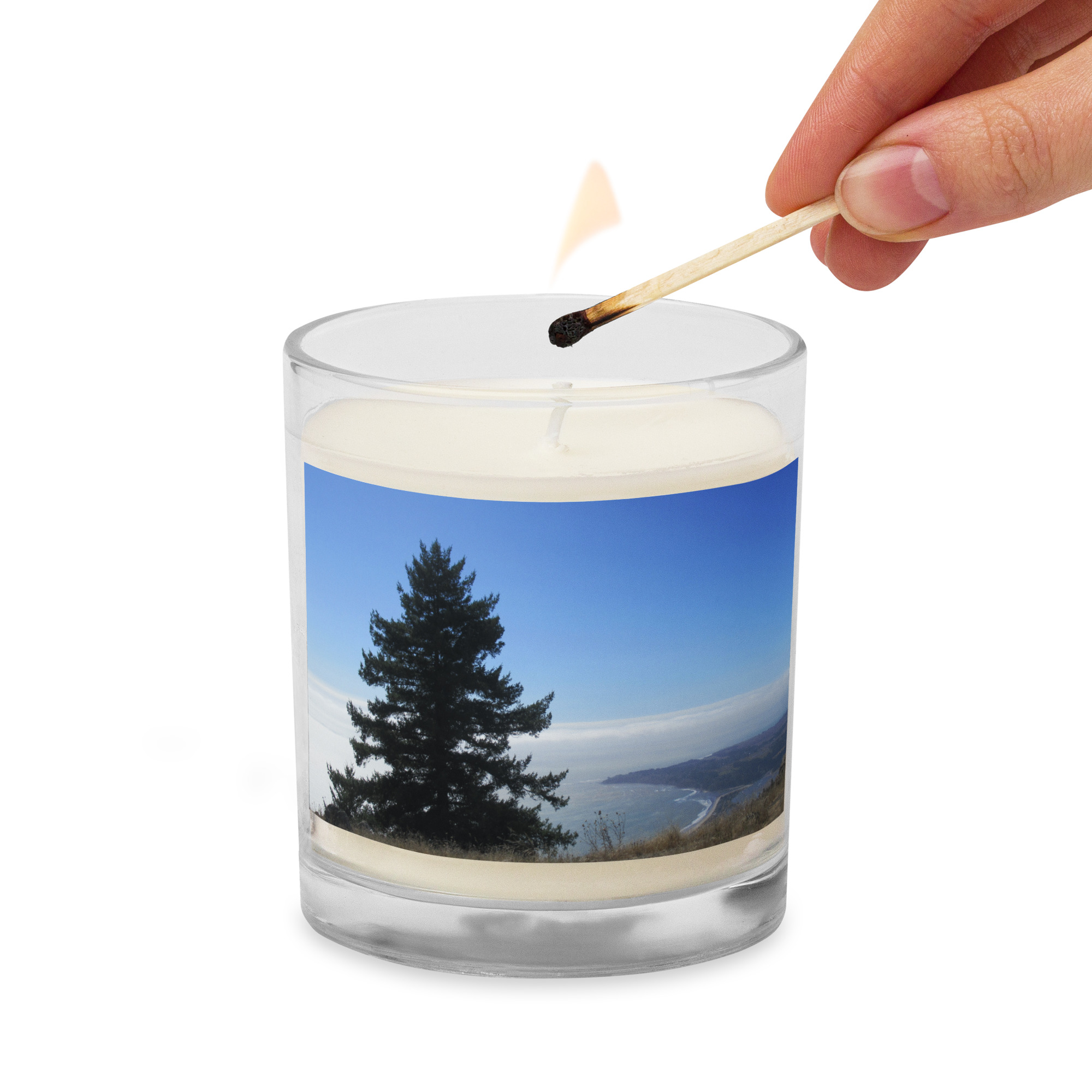 Glass jar soy wax candle Mt Tamalpais Stinson Beach Bolinas View - Image 2