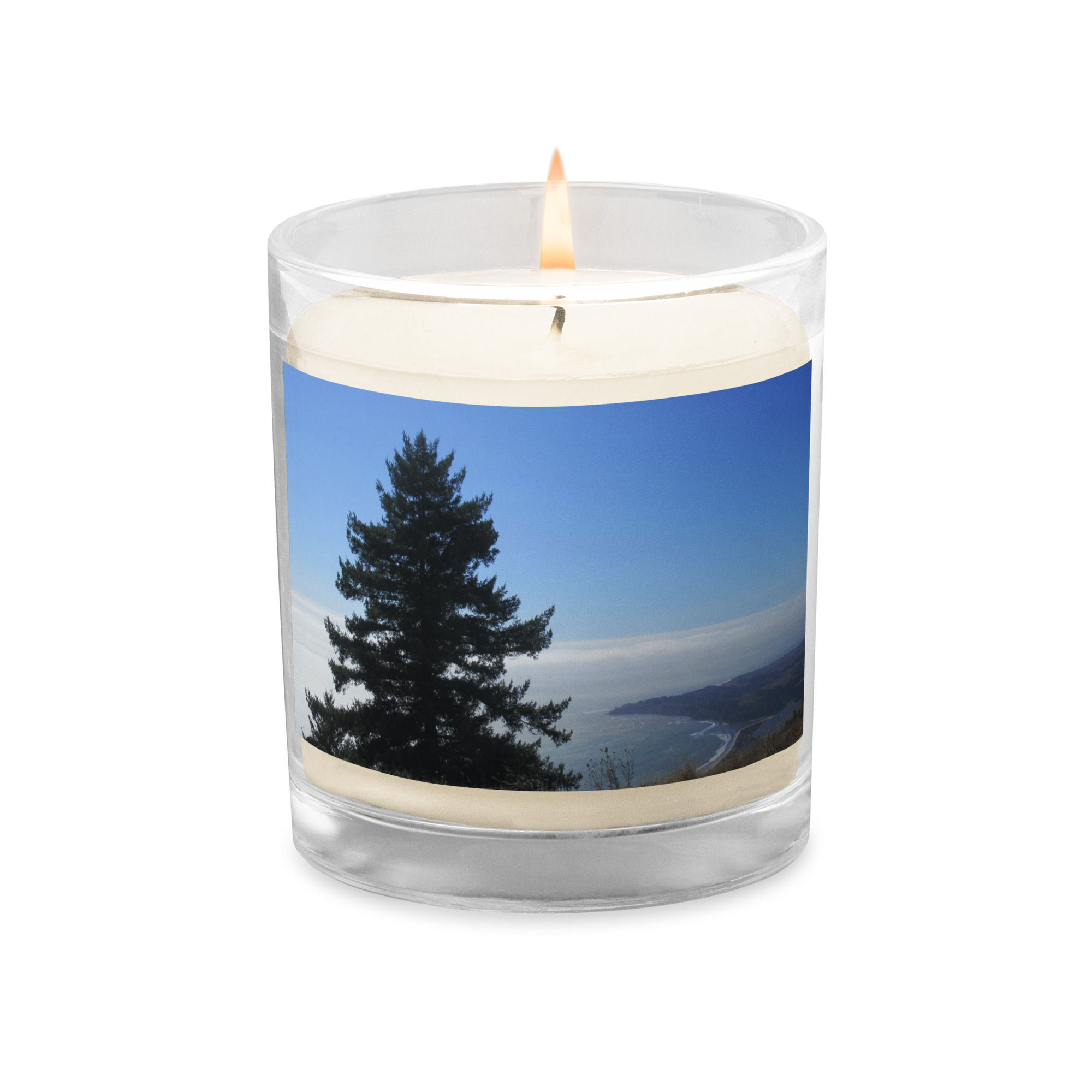 Glass jar soy wax candle Mt Tamalpais Stinson Beach Bolinas View