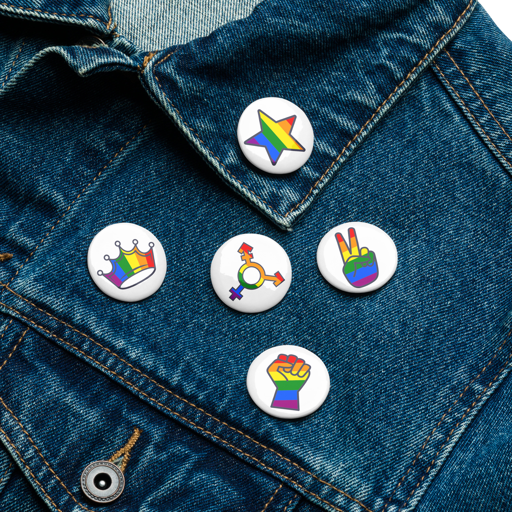 Set of pin buttons Rainbow Pride