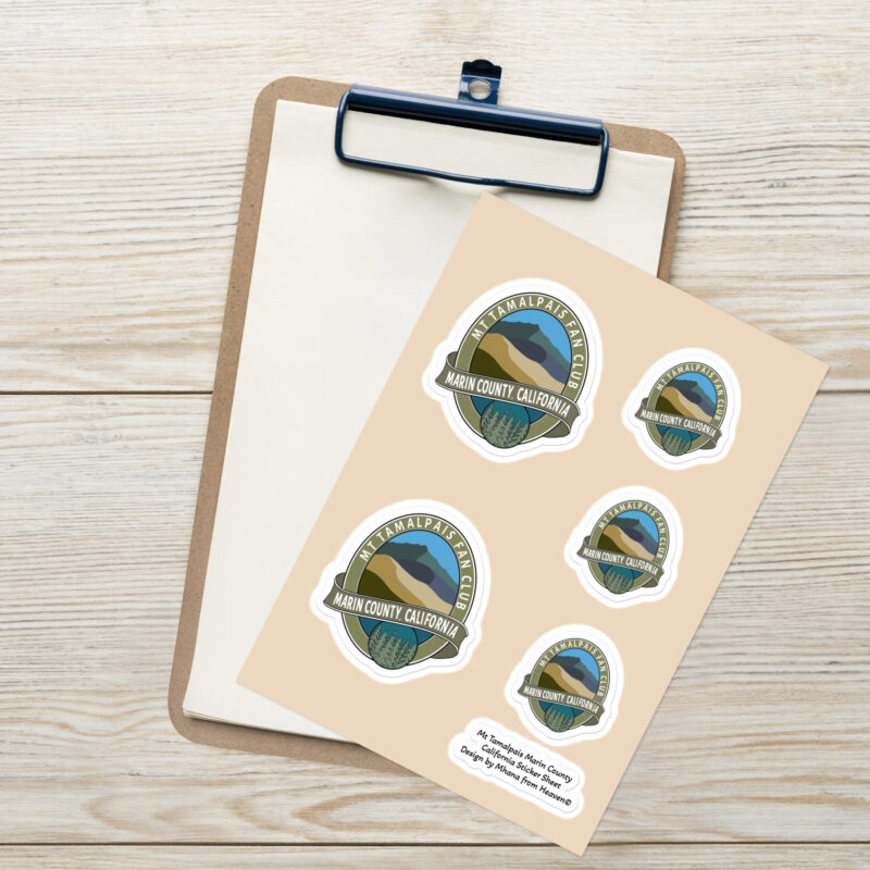 Sticker sheet Mt Tamalpais Fan Club Marin County California Oval Souvenir Design