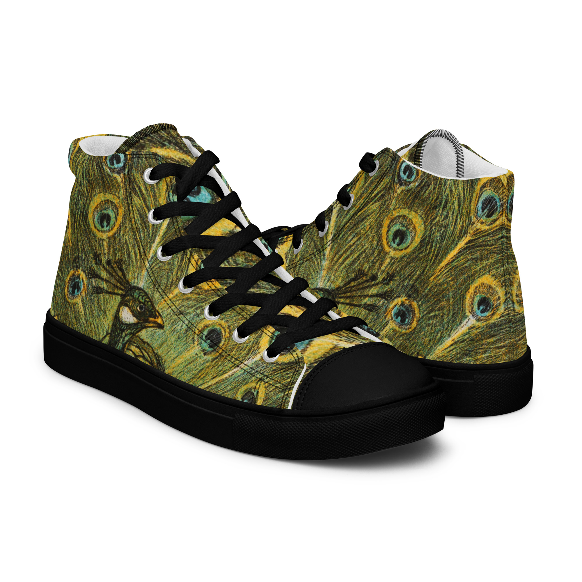 Men’s high top canvas shoes Peacock and Chickens / Pauw met Kippen, Theo van Hoytema 1878-1910