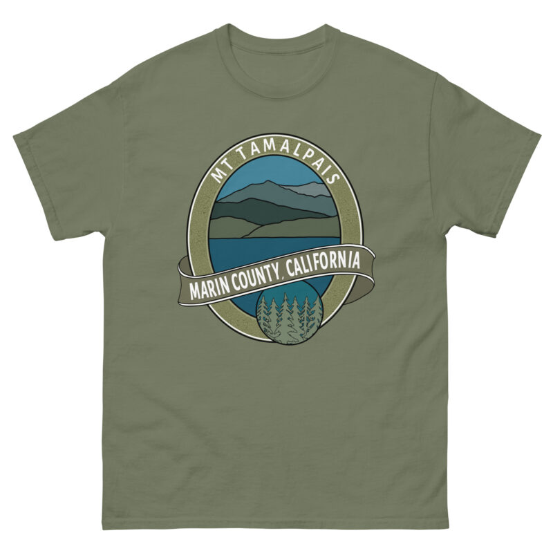 Unisex classic tee Mt Tamalpais Marin County California Oval Souvenir Design on Front Back
