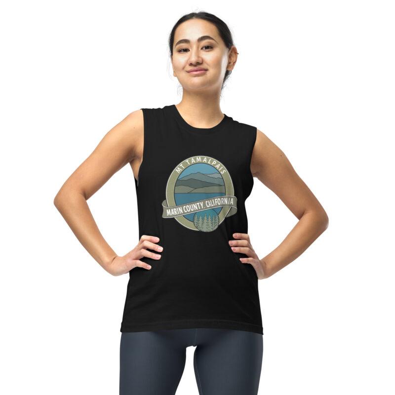 Unisex Muscle Shirt Mt Tamalpais Marin County California Oval Souvenir Design