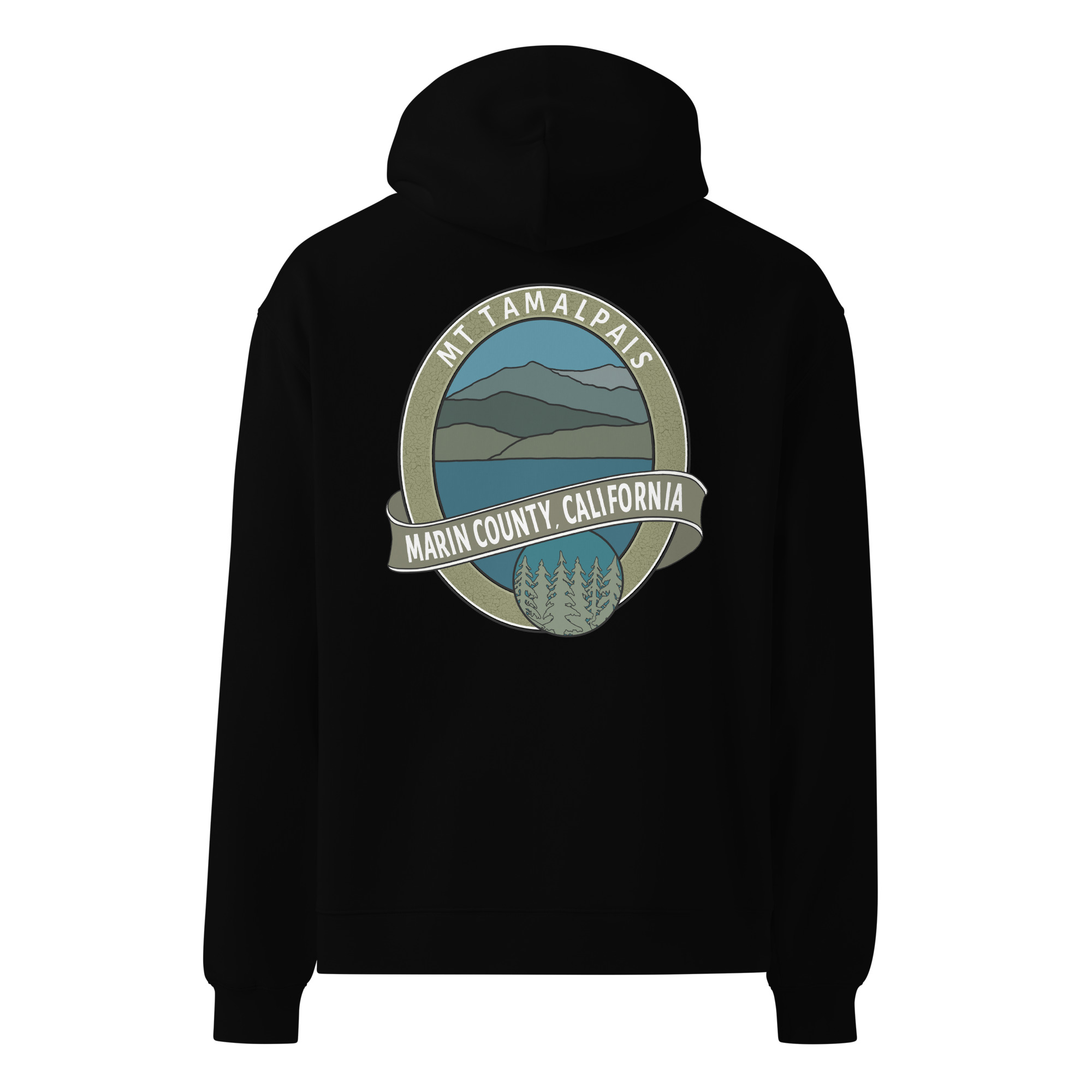 Unisex oversized hoodie Mt Tamalpais Marin County California Oval Souvenir Design - Image 2