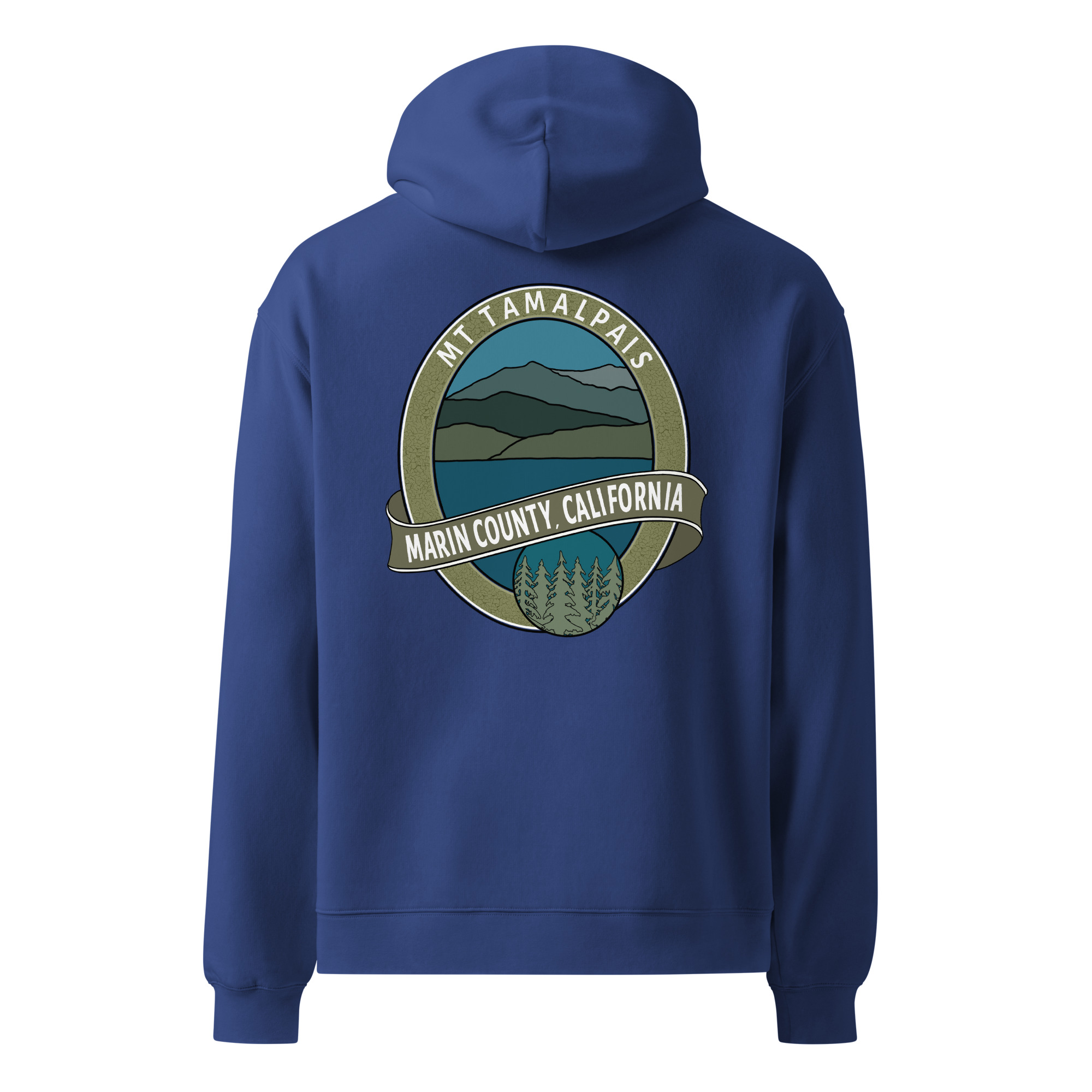 Unisex oversized hoodie Mt Tamalpais Marin County California Oval Souvenir Design - Image 4