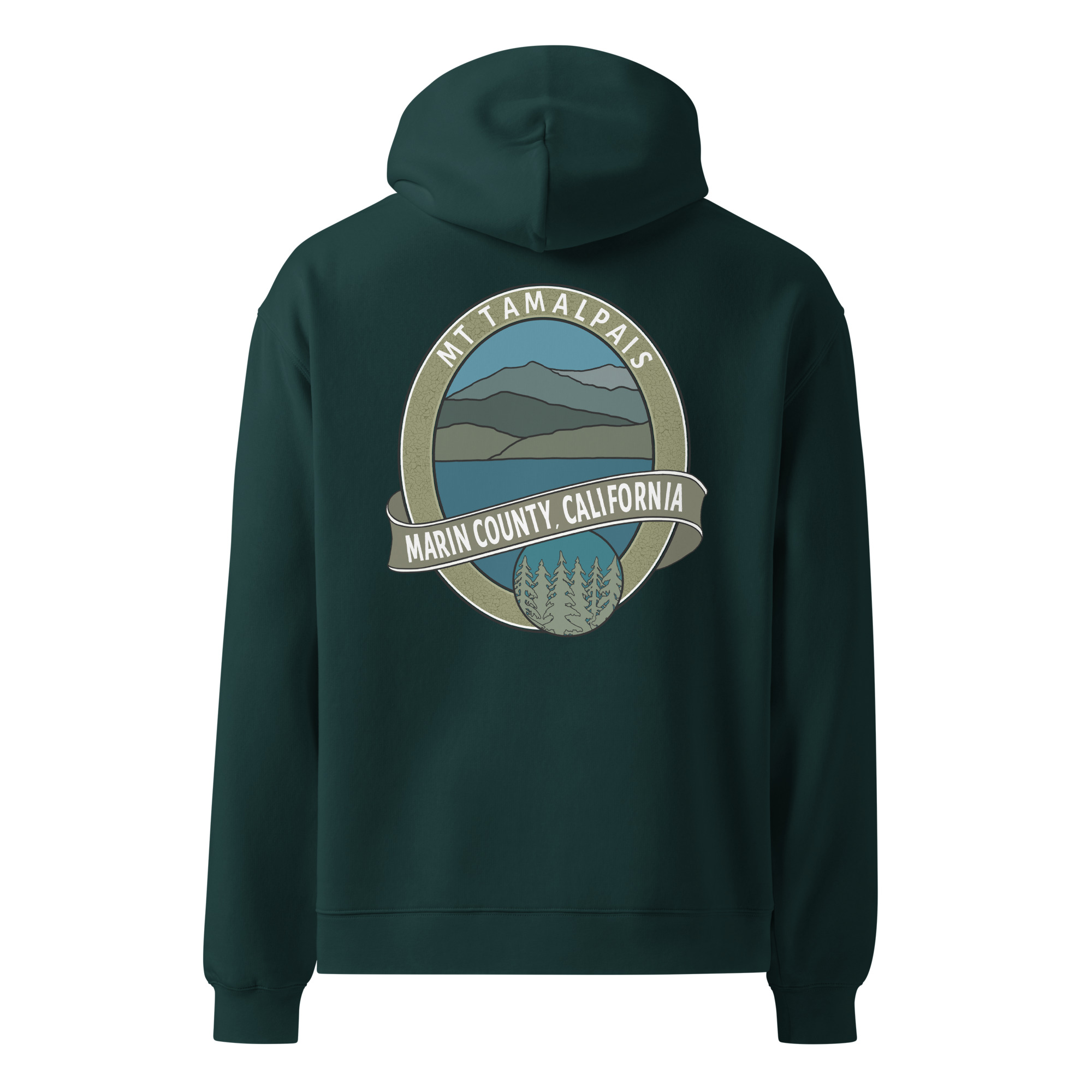 Unisex oversized hoodie Mt Tamalpais Marin County California Oval Souvenir Design - Image 3