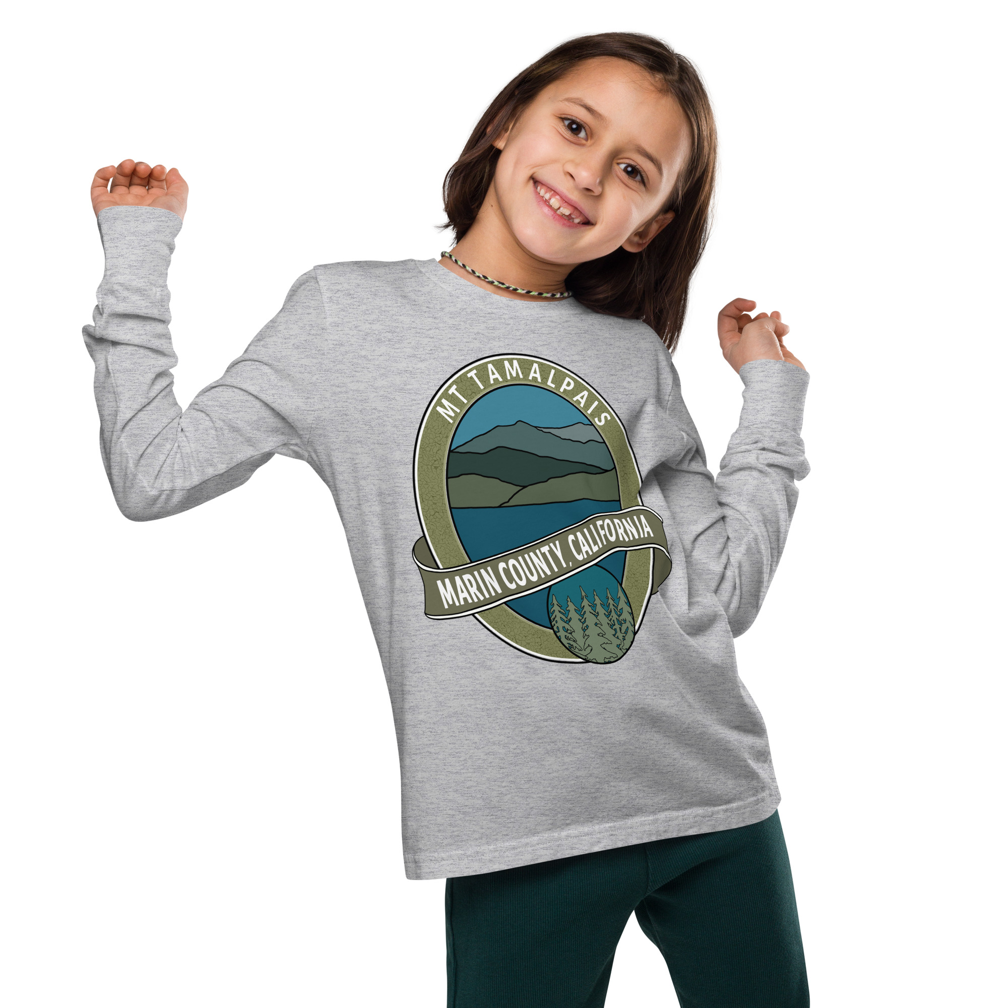 Youth long sleeve tee Mt Tamalpais Marin County California Oval Souvenir Design