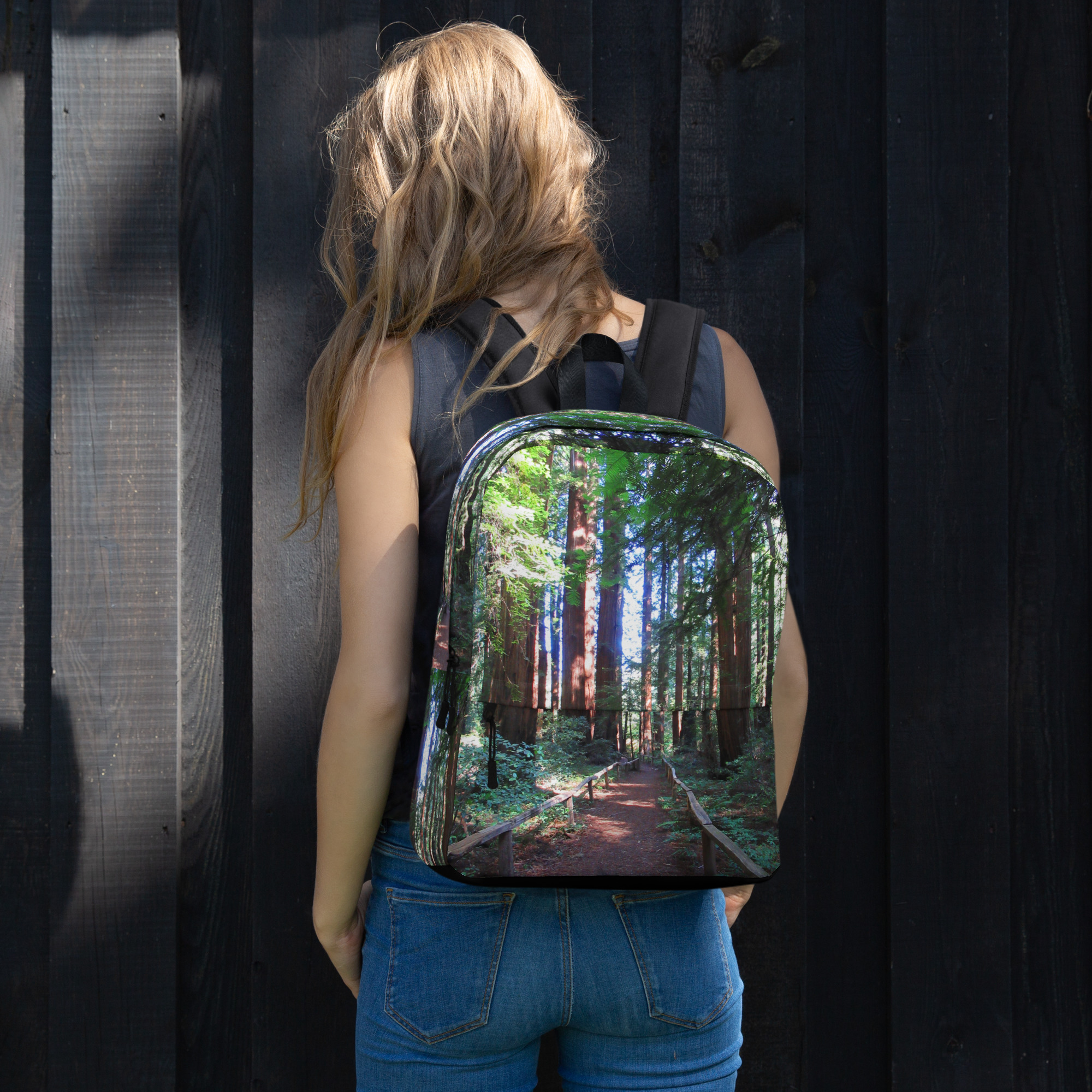 Backpack with Zippered Pocket California Redwood Trail - Image 13