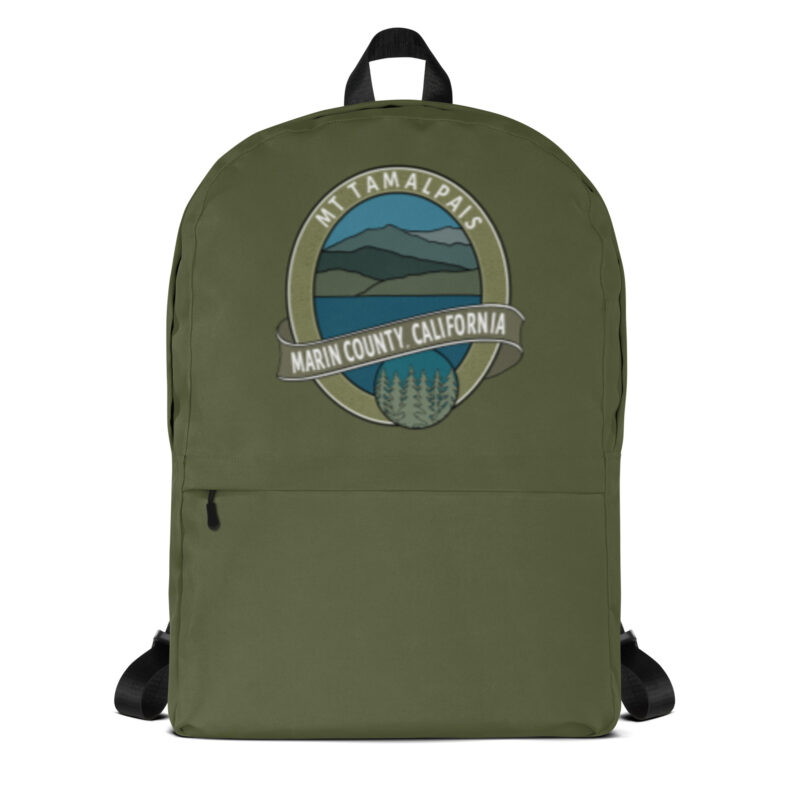 Backpack with Zipper Pocket Oval Mt Tamalpais Marin County California Collector's Design 1