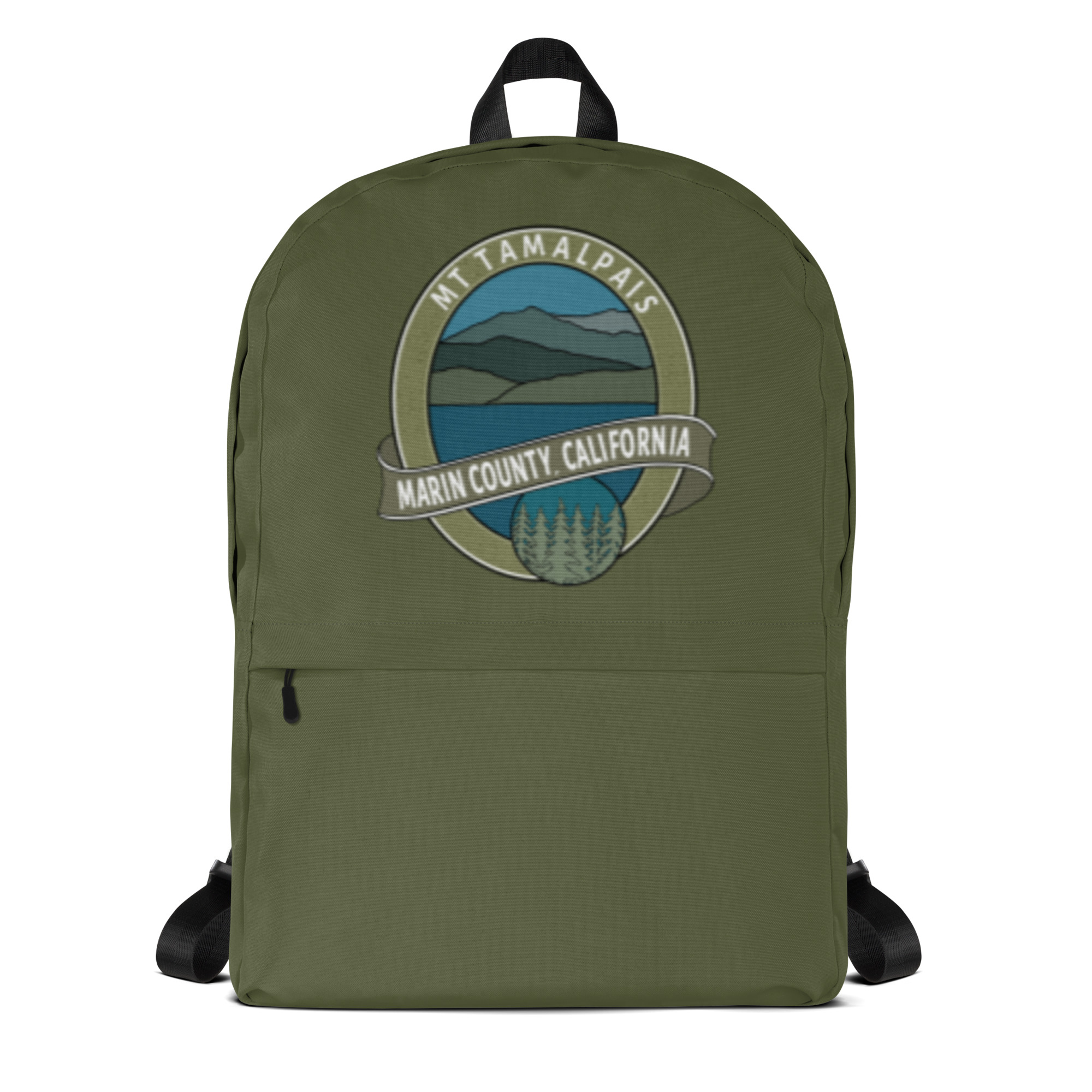 Backpack with Zipper Pocket Oval Mt Tamalpais Marin County California Collector's Design 1