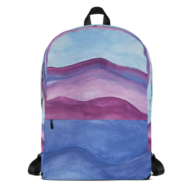 Backpack Purple Mountains Majesty Watercolor Painting (print)