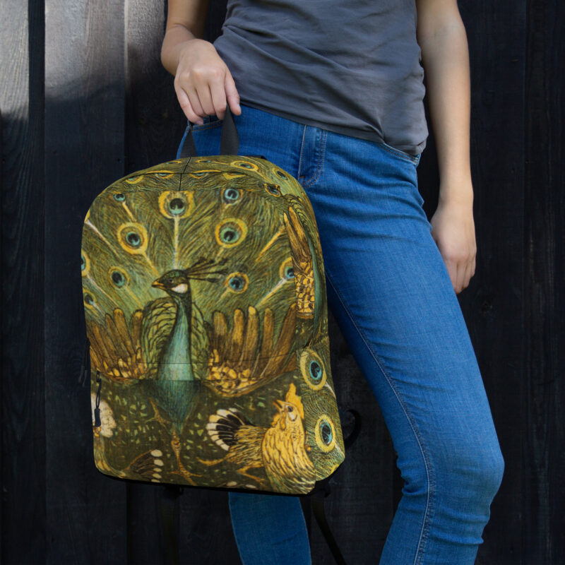 Backpack with Zippered Pocket Peacock and Chickens Pauw met kippen Theo van Hoytema 1878-1910