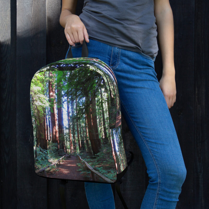 Backpack with Zippered Pocket California Redwood Trail