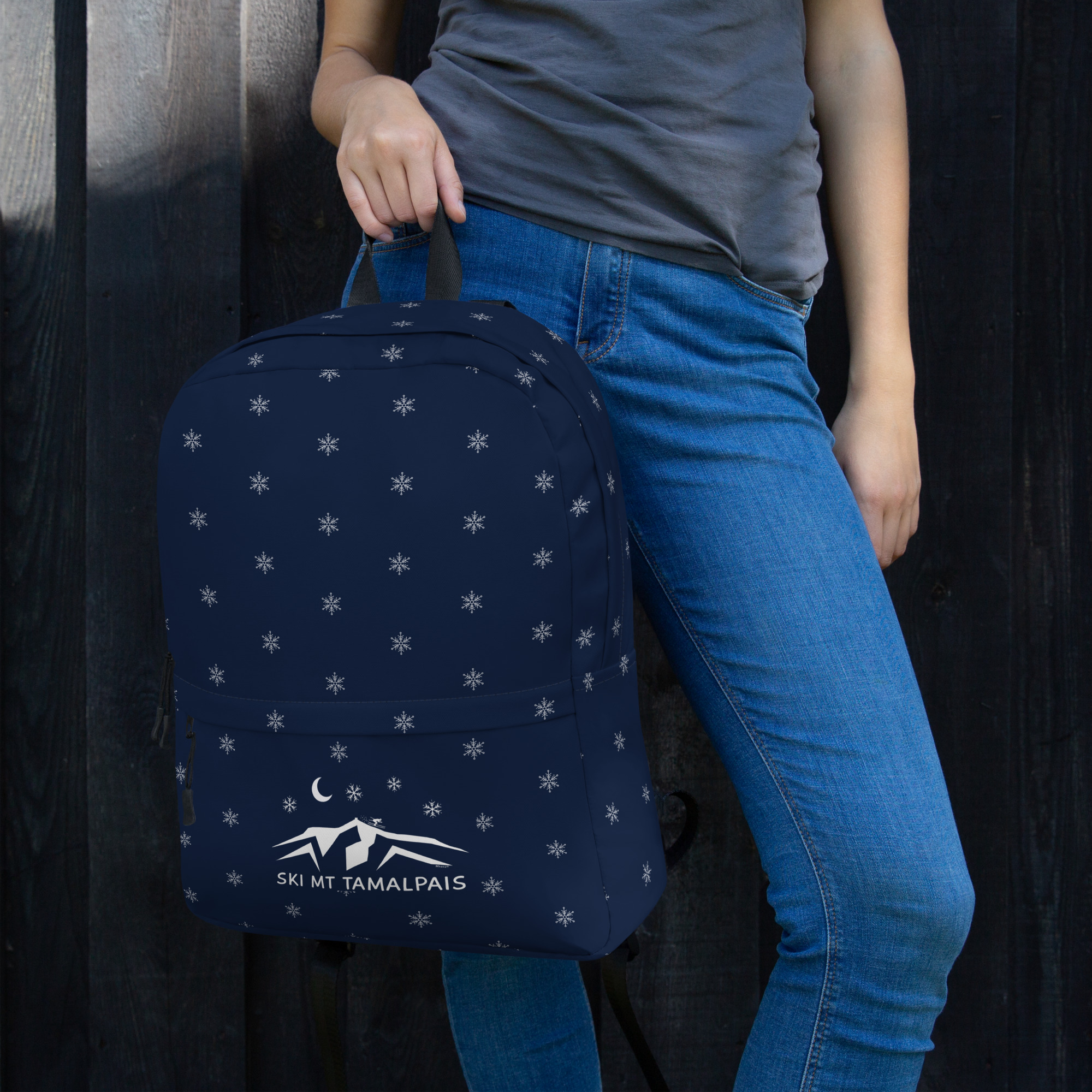 Backpack with Zippered Pocket Ski Mt Tamalpais - Image 2