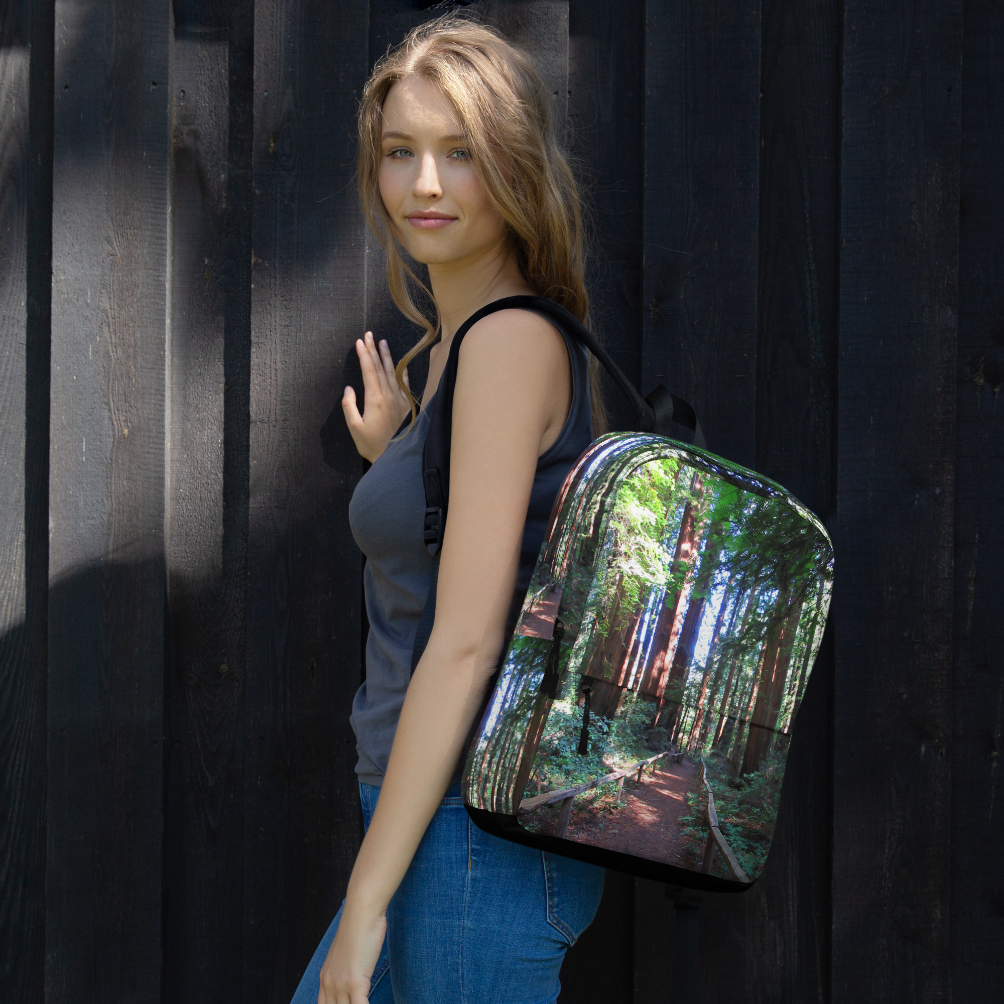 Backpack with Zippered Pocket California Redwood Trail - Image 14