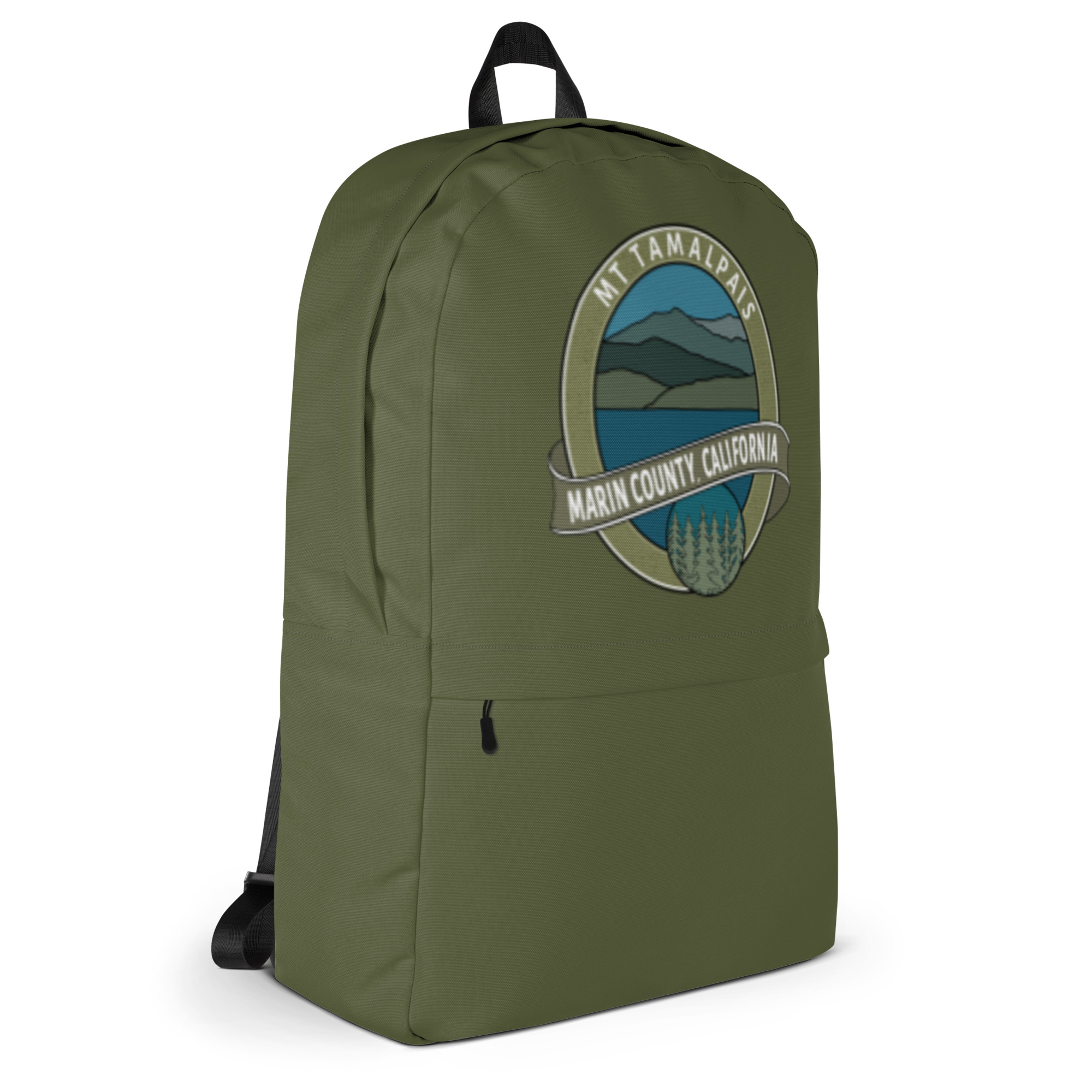 Backpack with Zipper Pocket Oval Mt Tamalpais Marin County California Collector's Design 1 - Image 2
