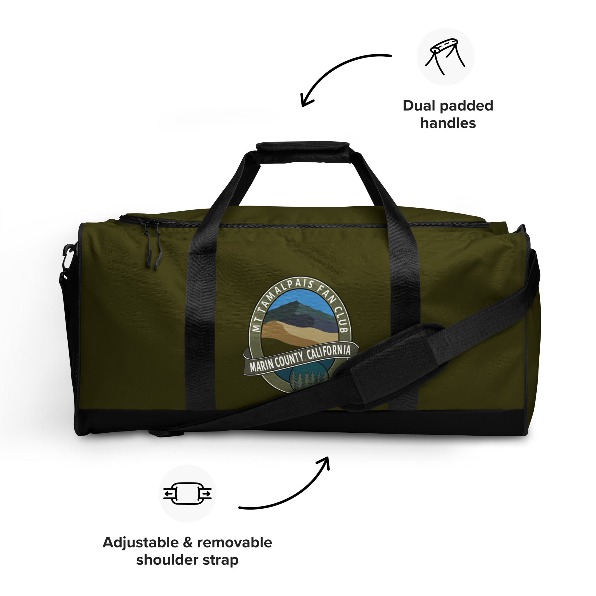 Duffle bag Oval Mt Tamalpais Fan Club Marin County California Collector's Design Karaka - Image 5