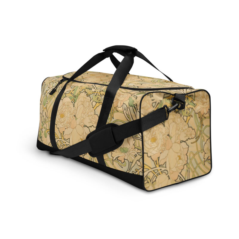 Duffle bag Alphonse Mucha Peonies Vintage 1897