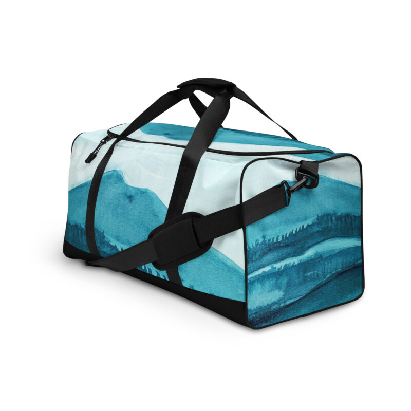 Duffle bag Turquoise Mt Tamalpais Watercolor