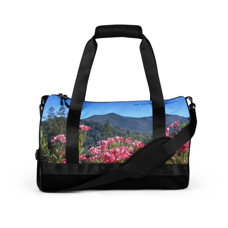 All-over print gym bag Mt Tamalpais California Pink Flowers