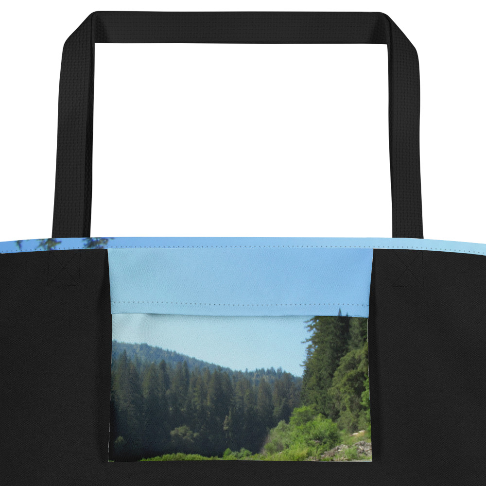 All-Over Print Large Tote Bag California Redwoods Stacked Stones - Image 7