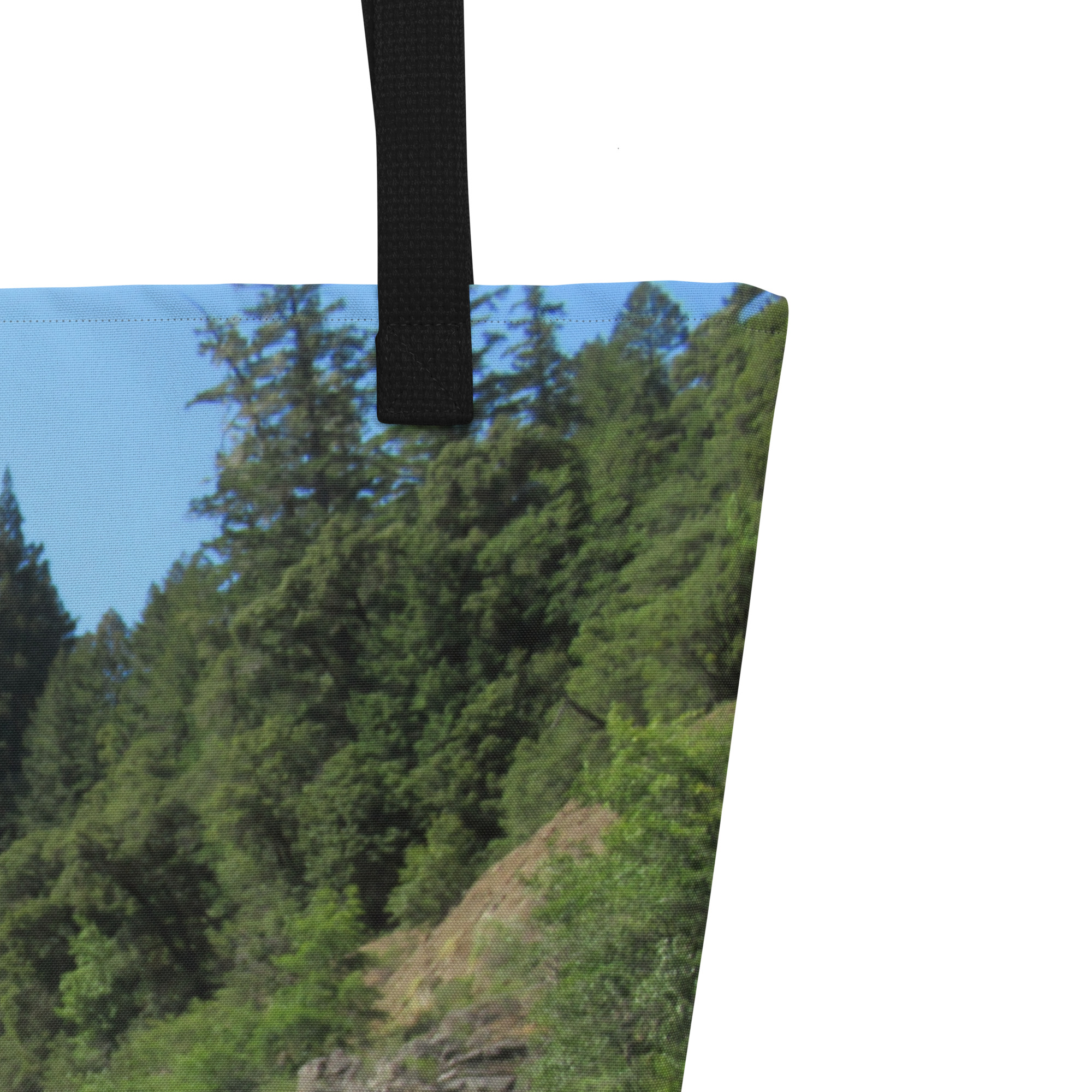 All-Over Print Large Tote Bag California Redwoods Stacked Stones - Image 2