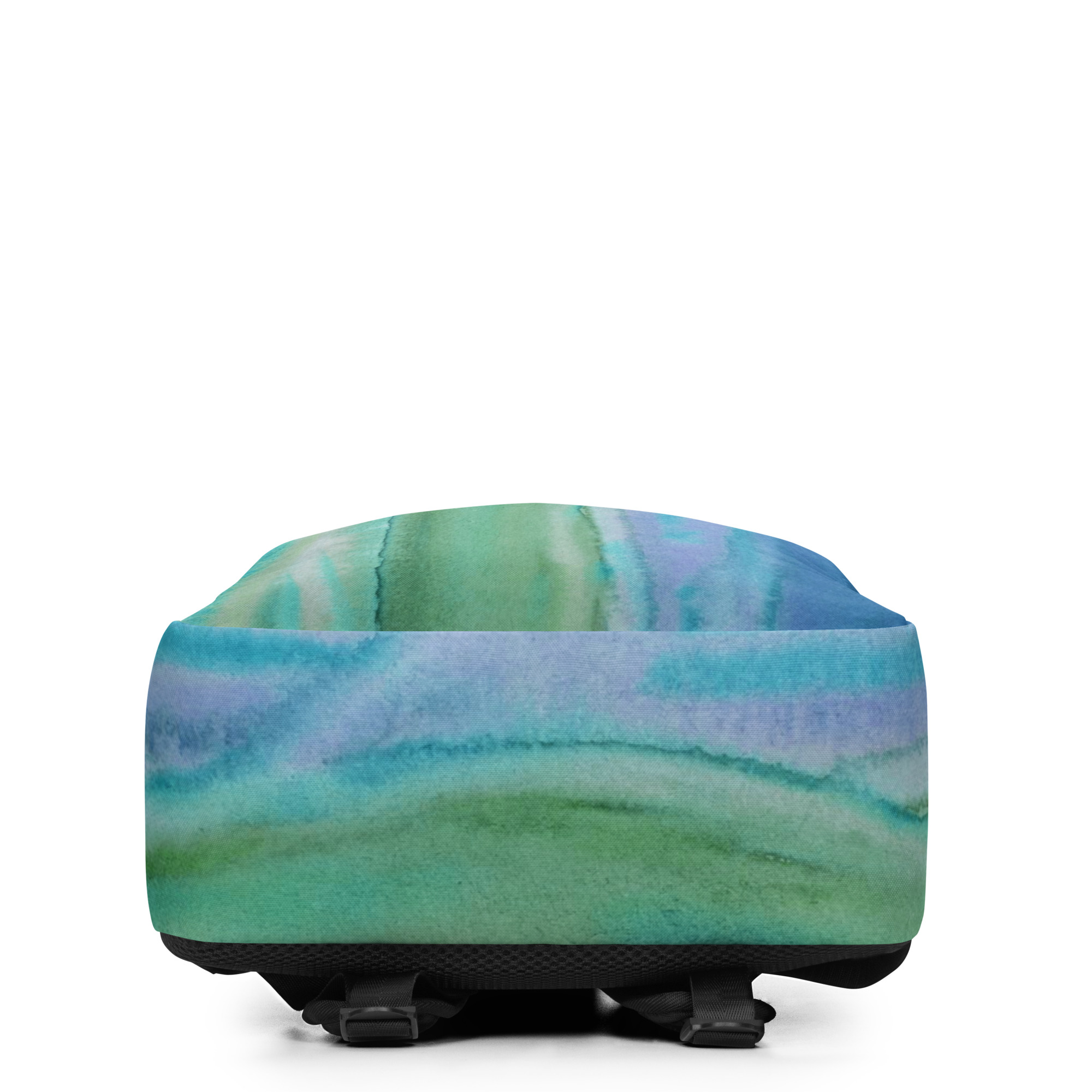 Minimalist Backpack Blue Green Watercolor Painting Print - Image 5