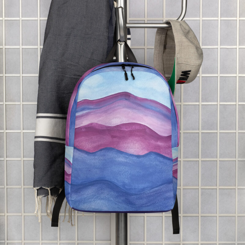 Minimalist Backpack Purple Mountains Majesty Watercolor Painting (print)