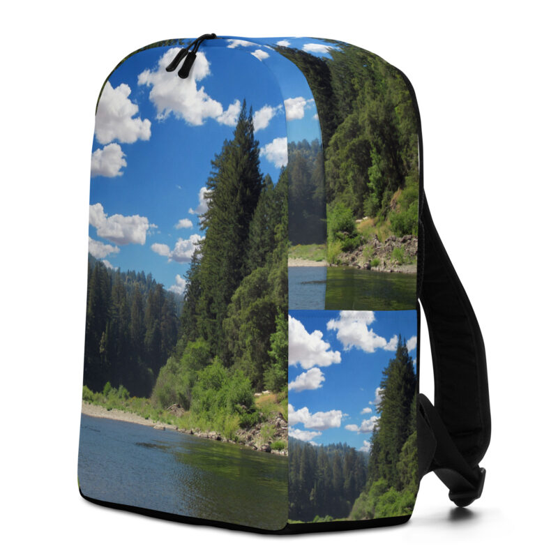 Minimalist Backpack California Redwoods and Blue Cloudy Sky