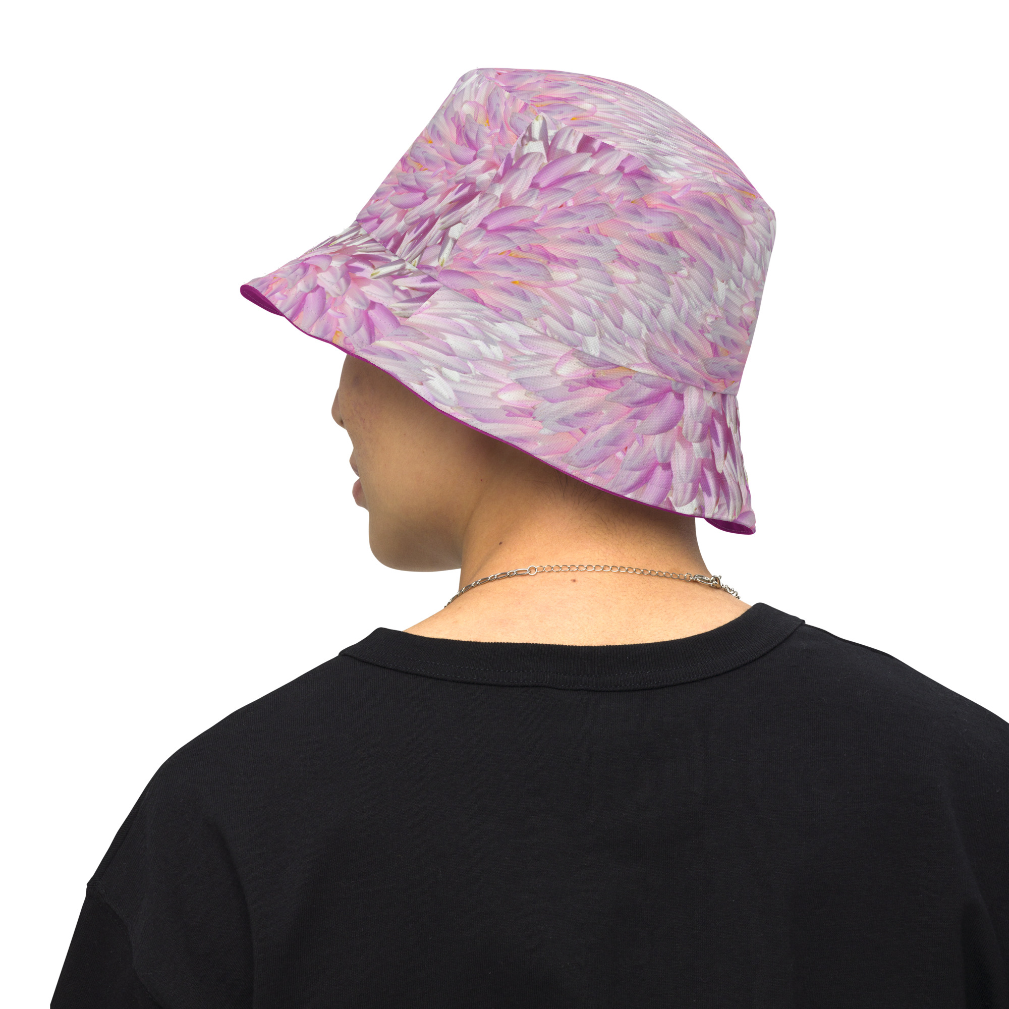 Reversible bucket hat Pink Petal Power and Red Violet - Image 6