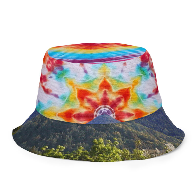 Reversible bucket hat Pink Butterflies and Opal Green Test