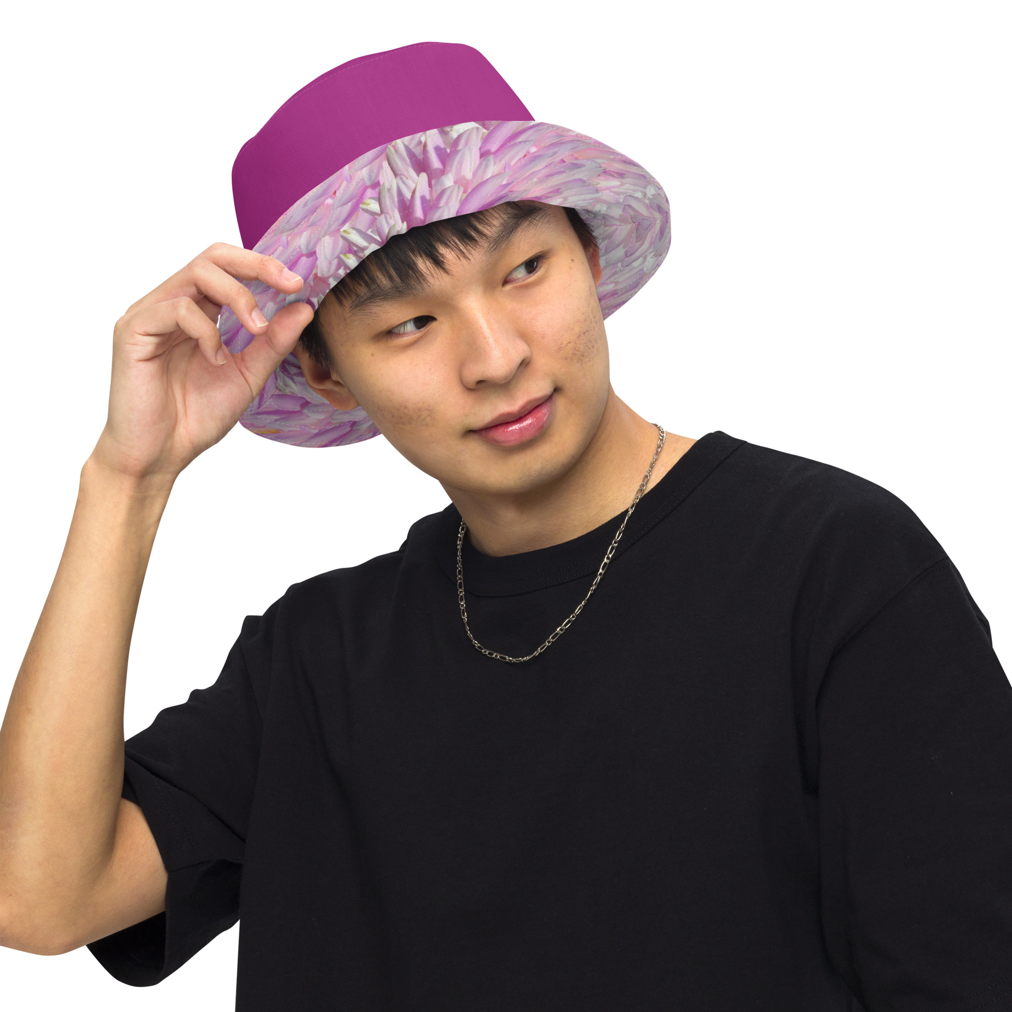 Reversible bucket hat Pink Petal Power and Red Violet - Image 8